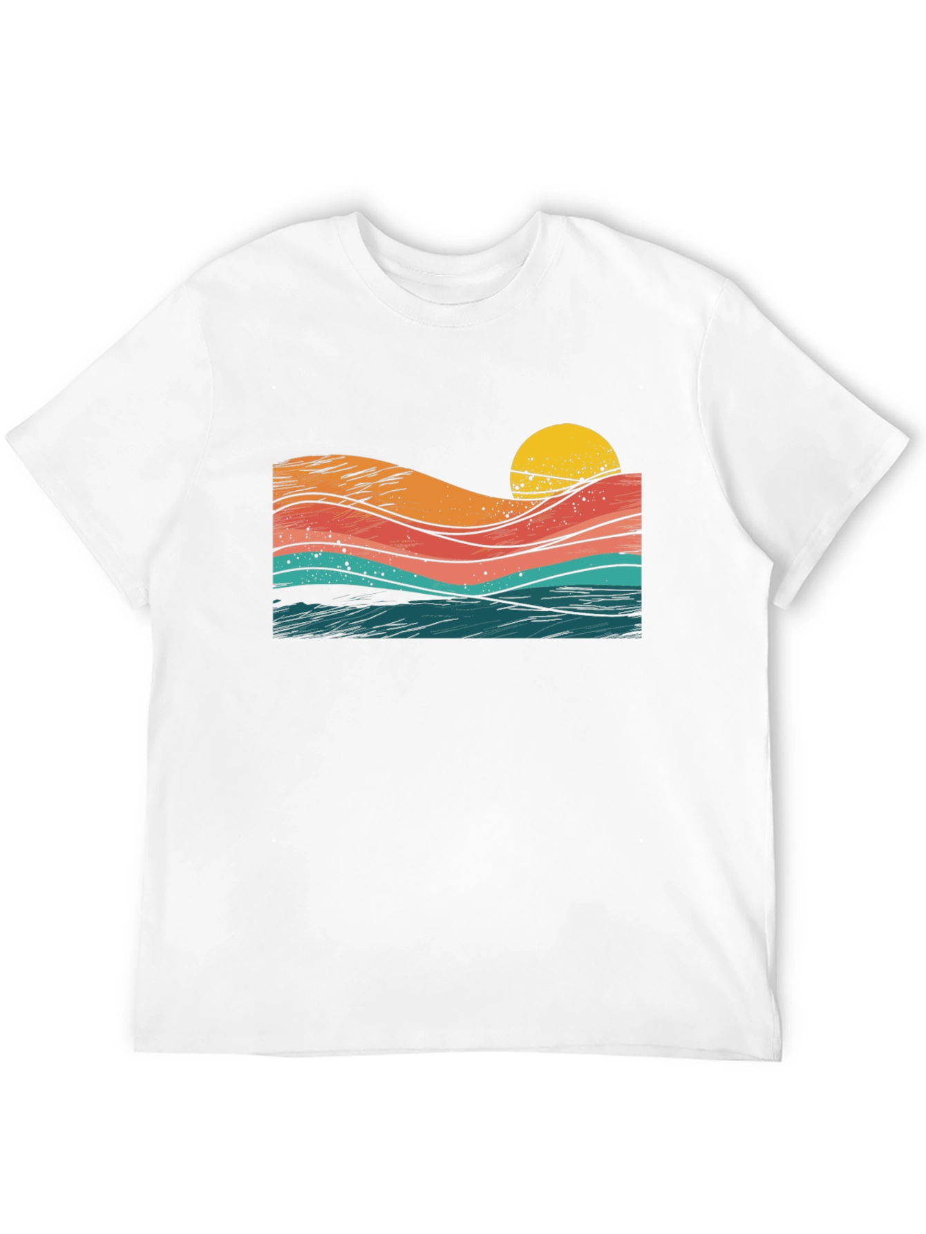 Retro Sunset Waves Graphic Tee