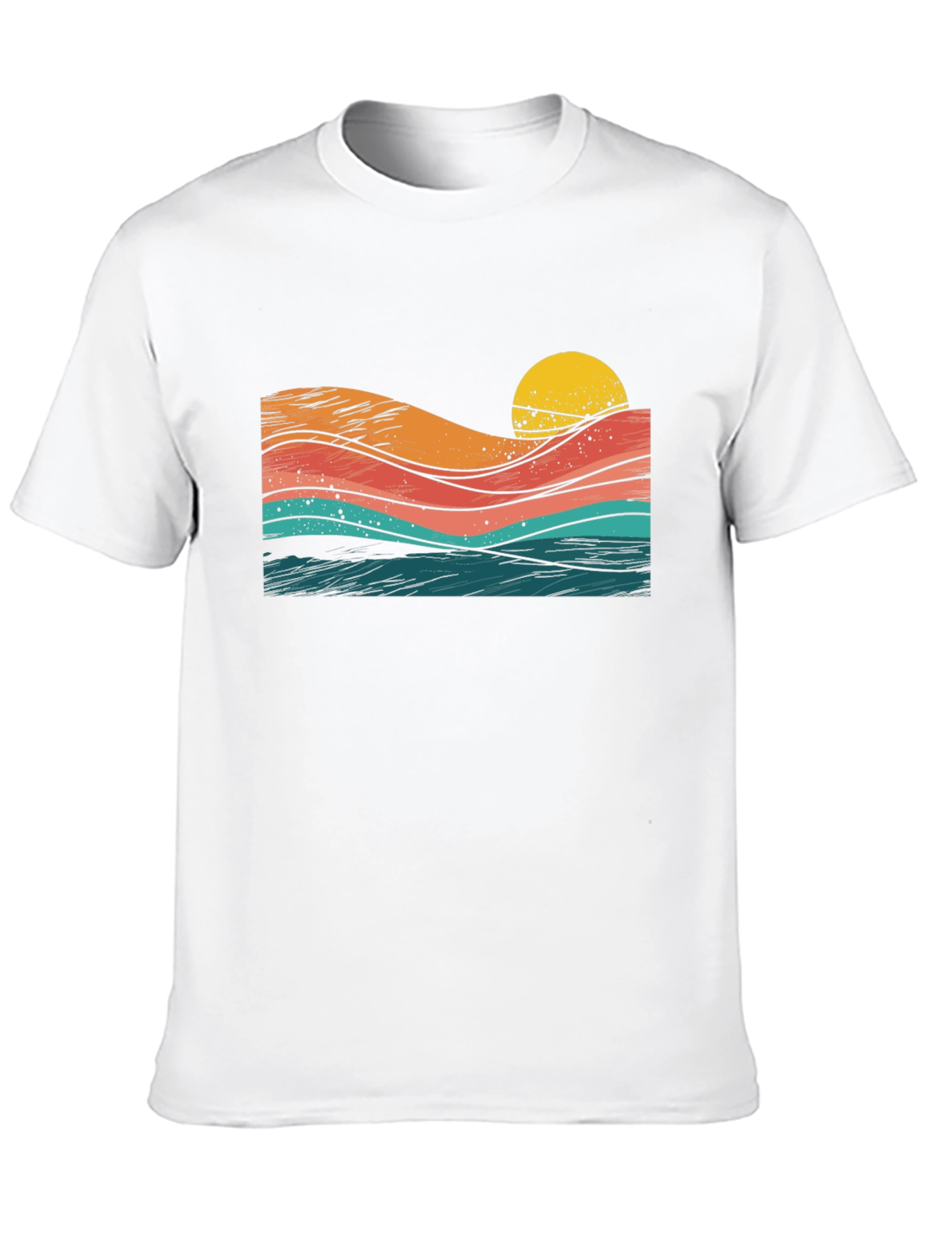 Retro Sunset Waves Graphic Tee