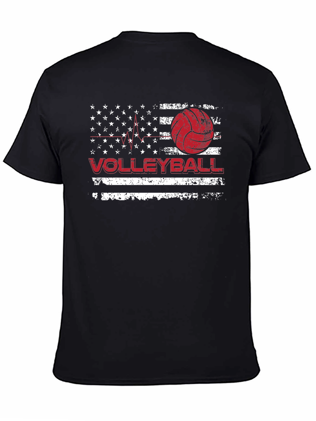 Volleyball American Flag Graphic T-Shirt