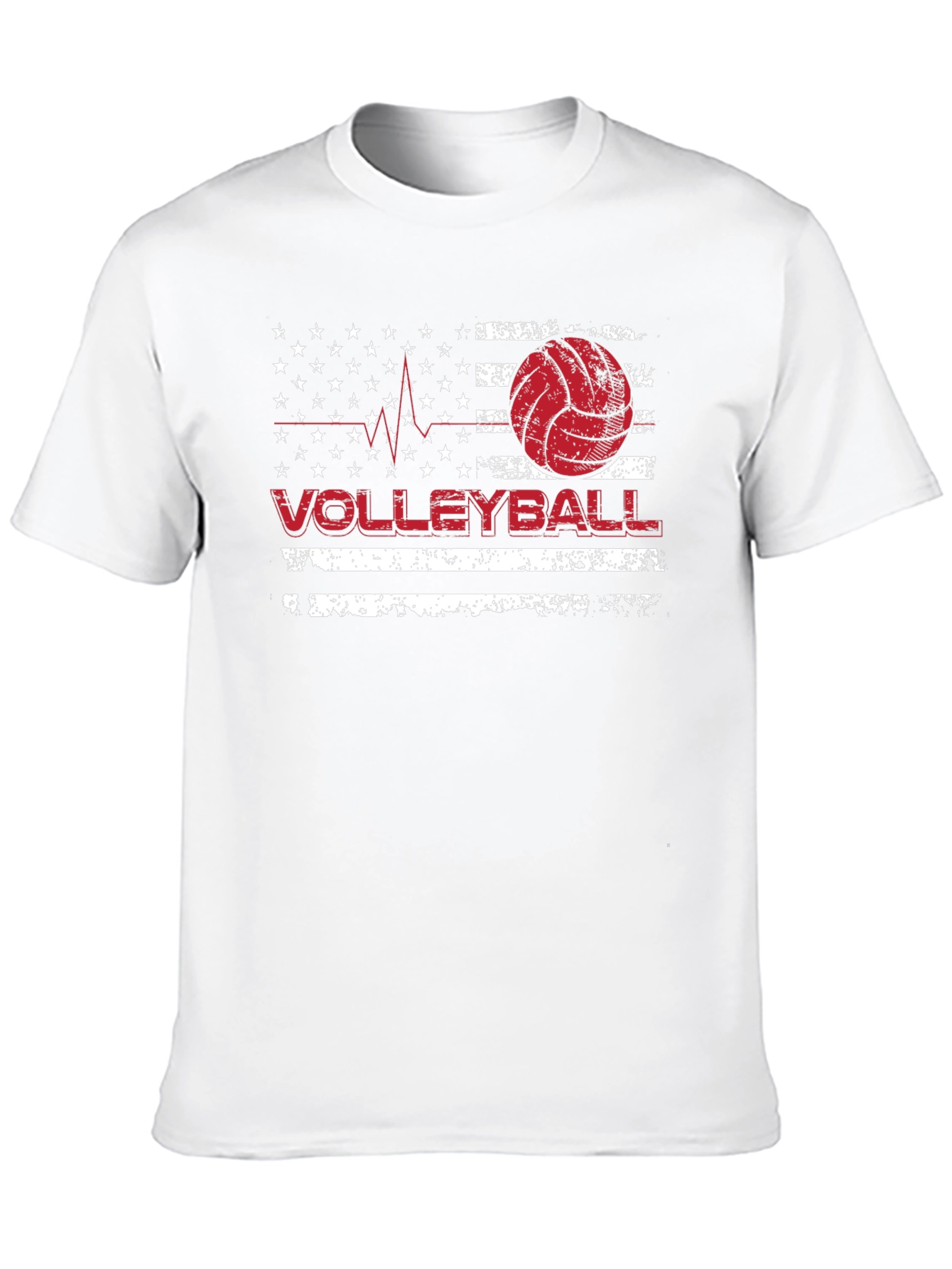 Volleyball American Flag Graphic T-Shirt