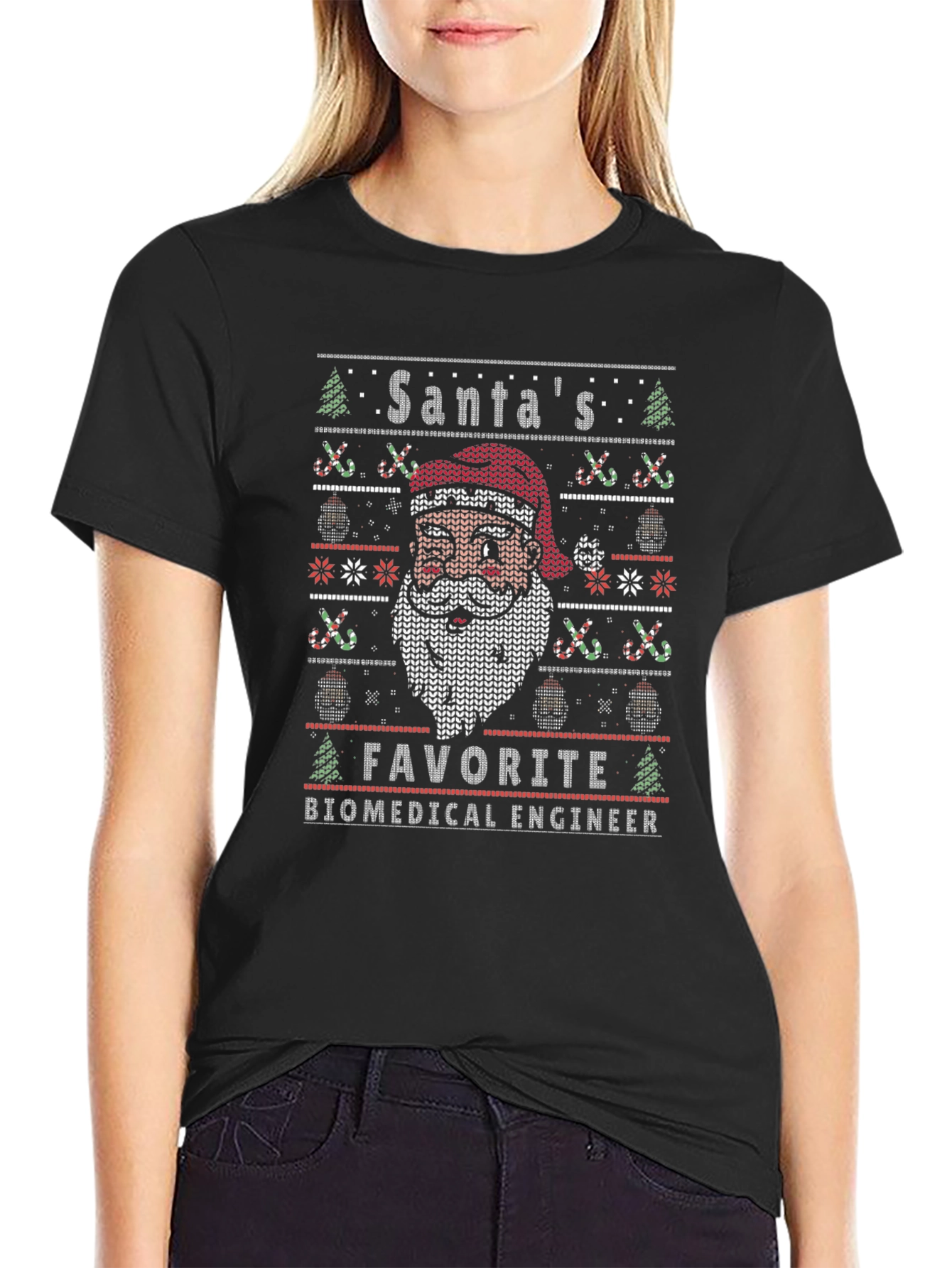 Santas Favorite Biomedical Engineer Ugly Christmas T-Shirt