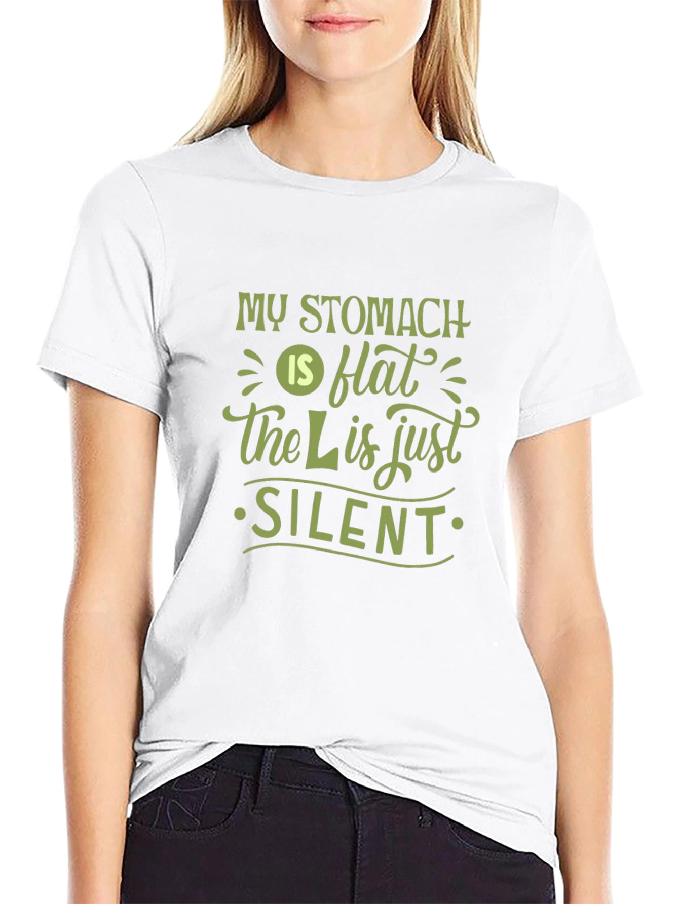 Funny My Stomach is Flat Silent L T-Shirt