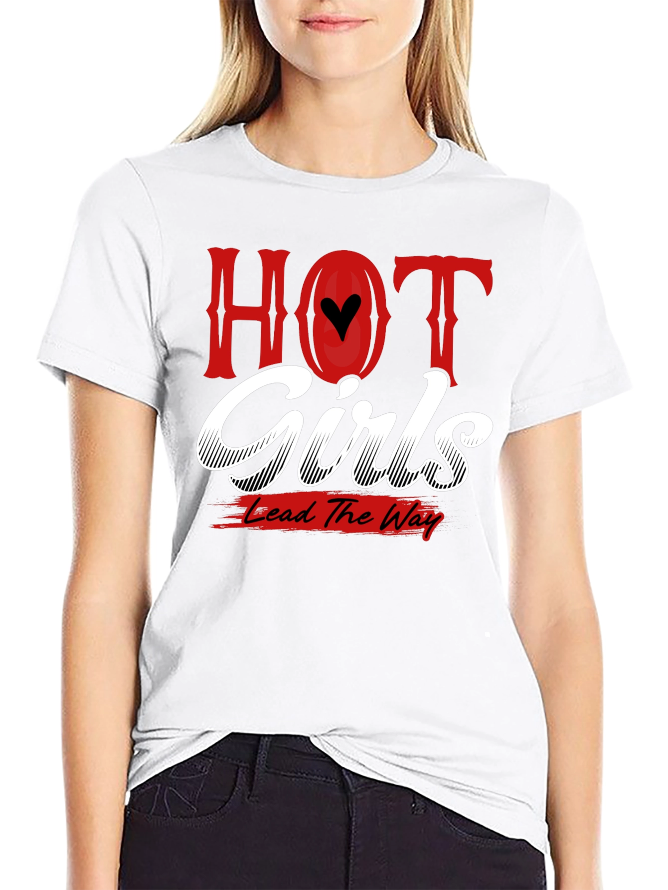 Hot Girls Lead the Way T-Shirt - Black
