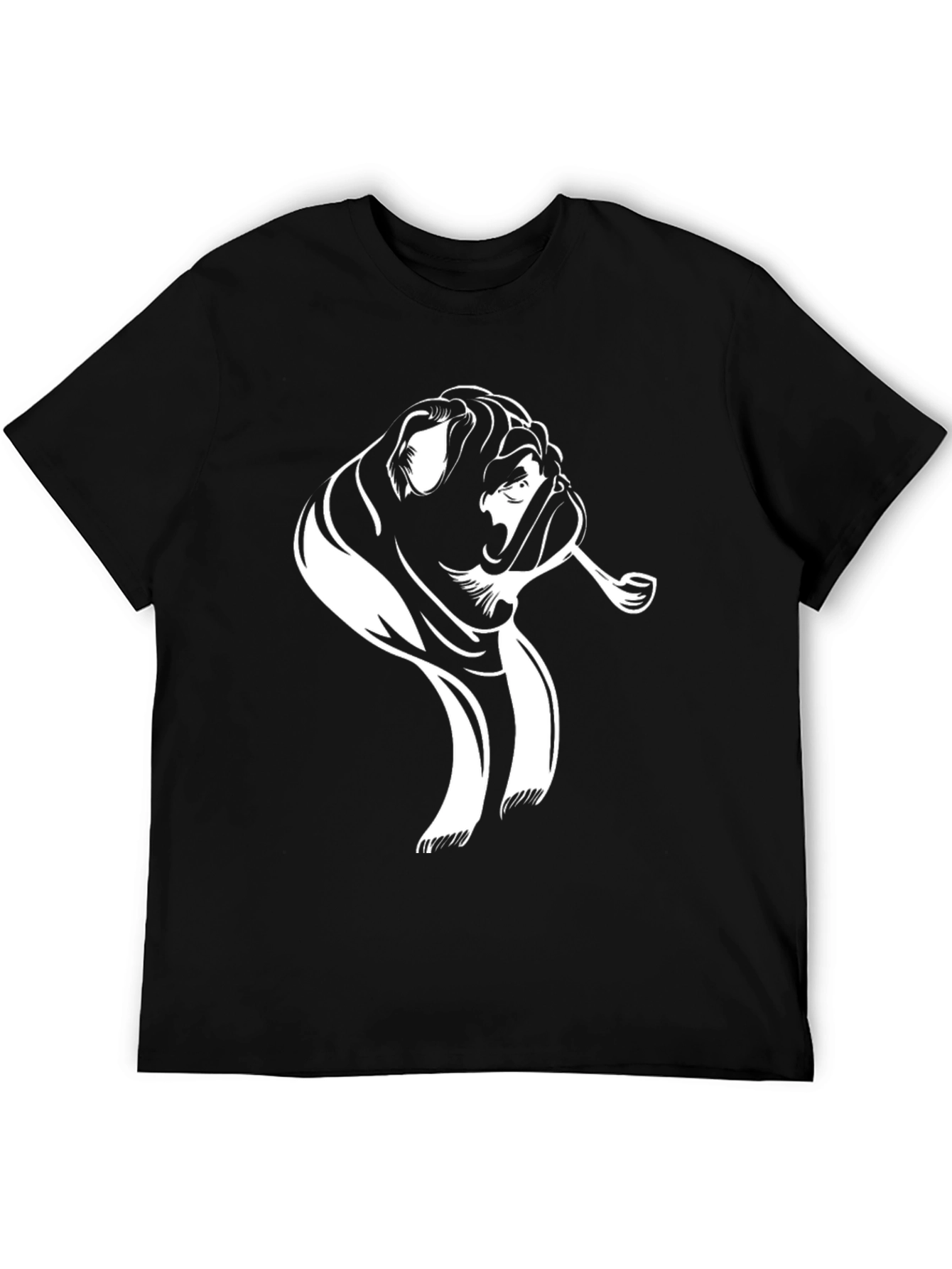 Bulldog Smoking Pipe Graphic Tee - Cool Black Shirt