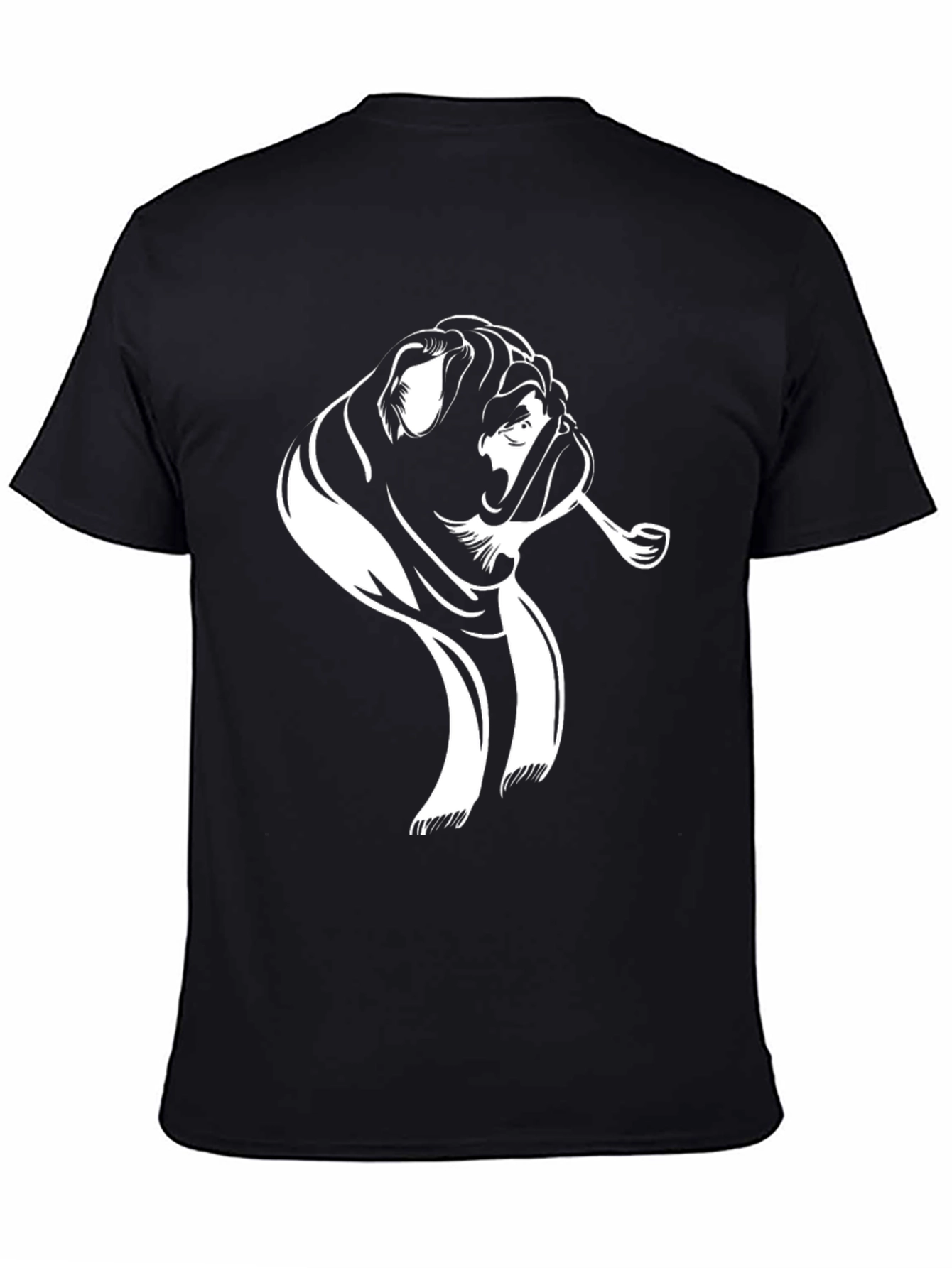 Bulldog Smoking Pipe Graphic Tee - Cool Black Shirt