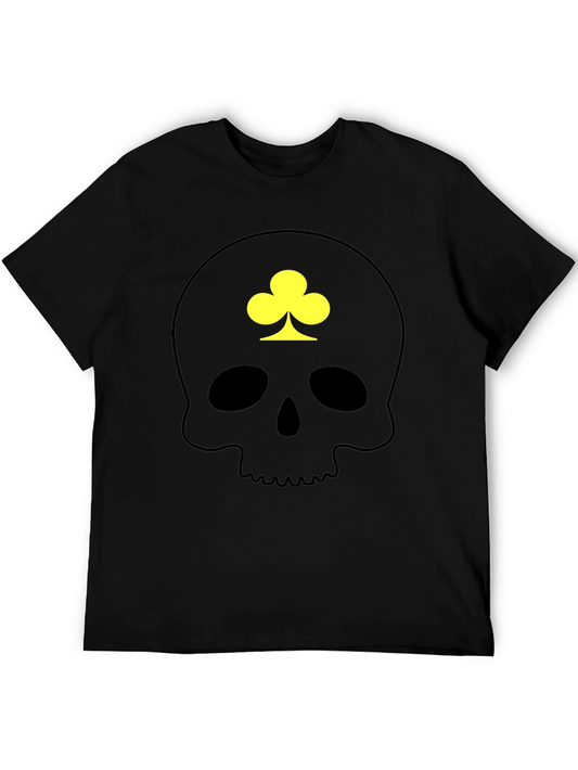 Skull & Clover Graphic T-Shirt - Casual Black Tee