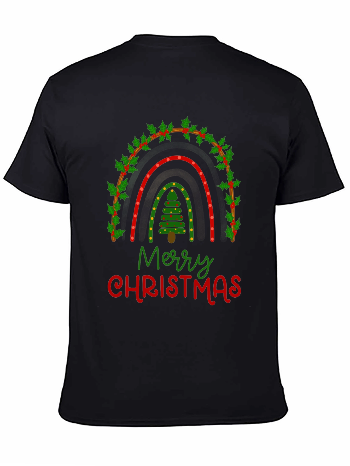 Merry Christmas Rainbow Graphic Tee
