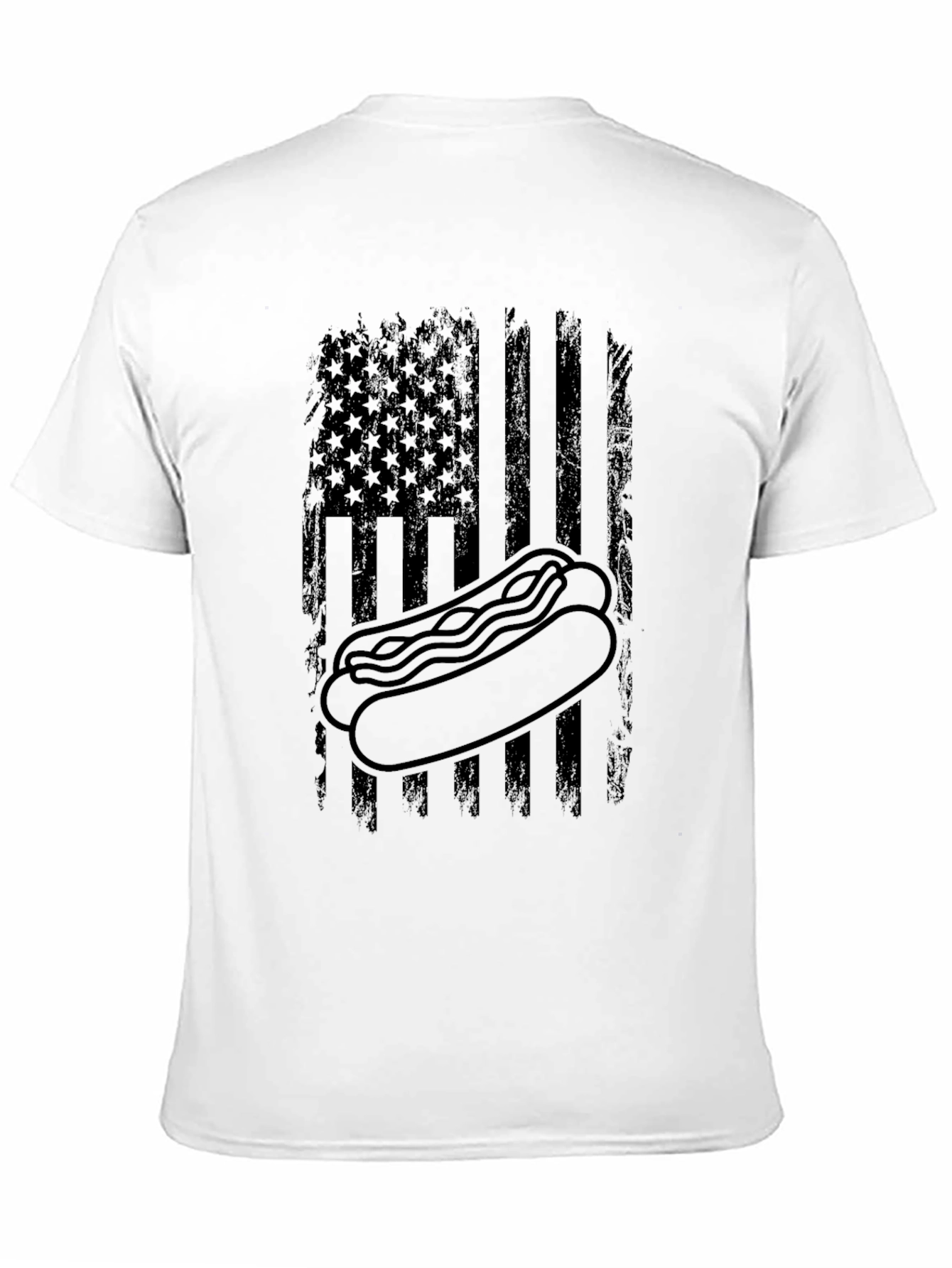 Hot Dog American Flag Graphic T-Shirt