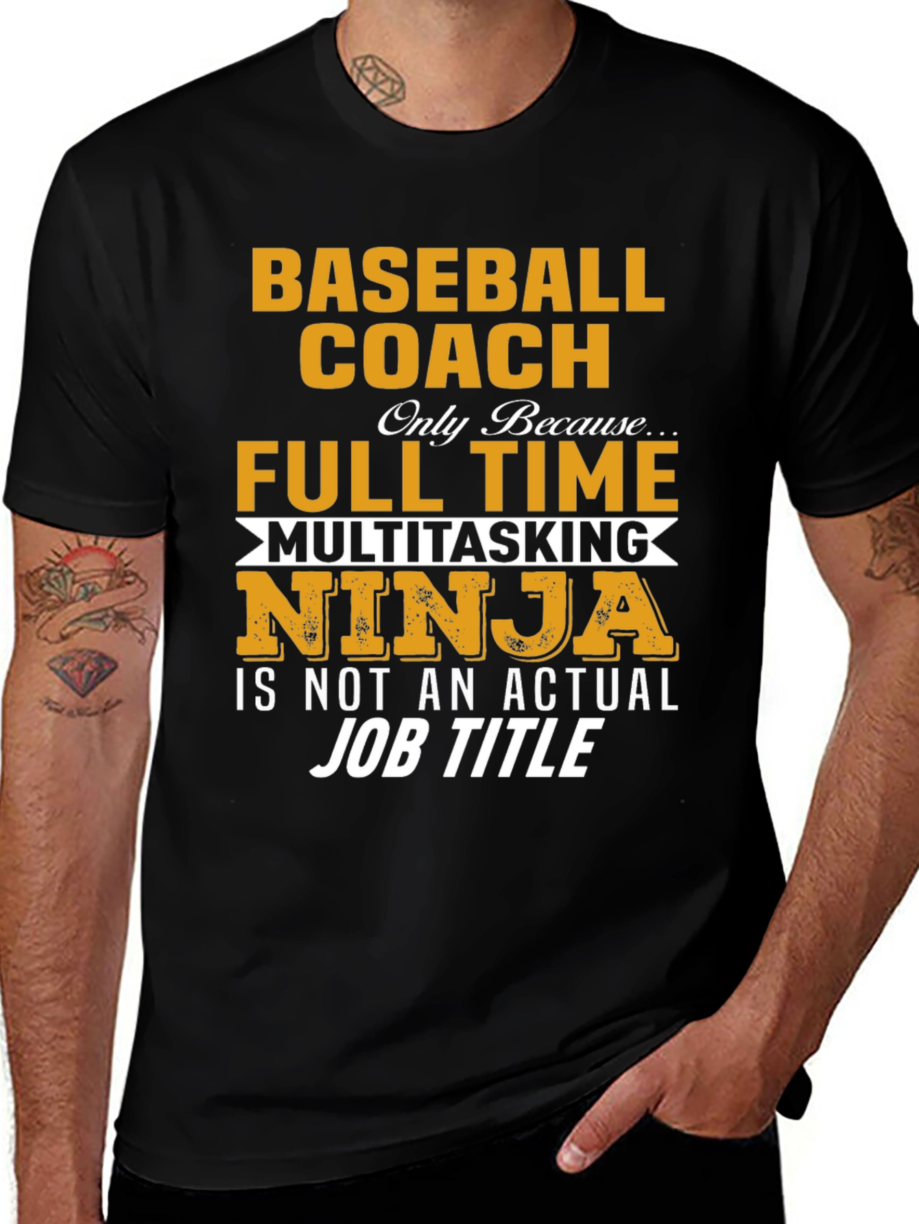 Baseball Coach Multitasking Ninja Graphic Tee