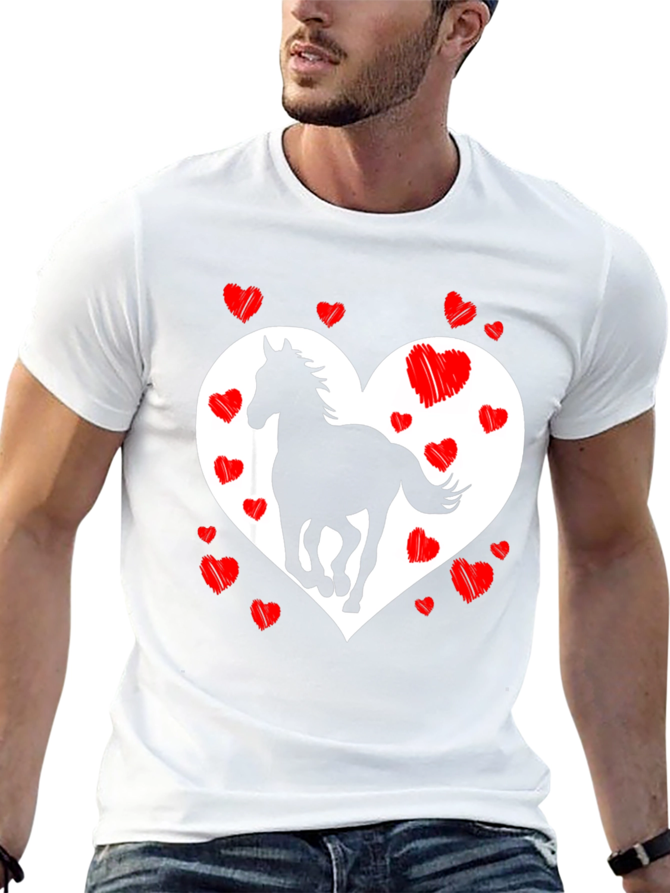 Heart Horse Graphic Tee - Stylish & Unique