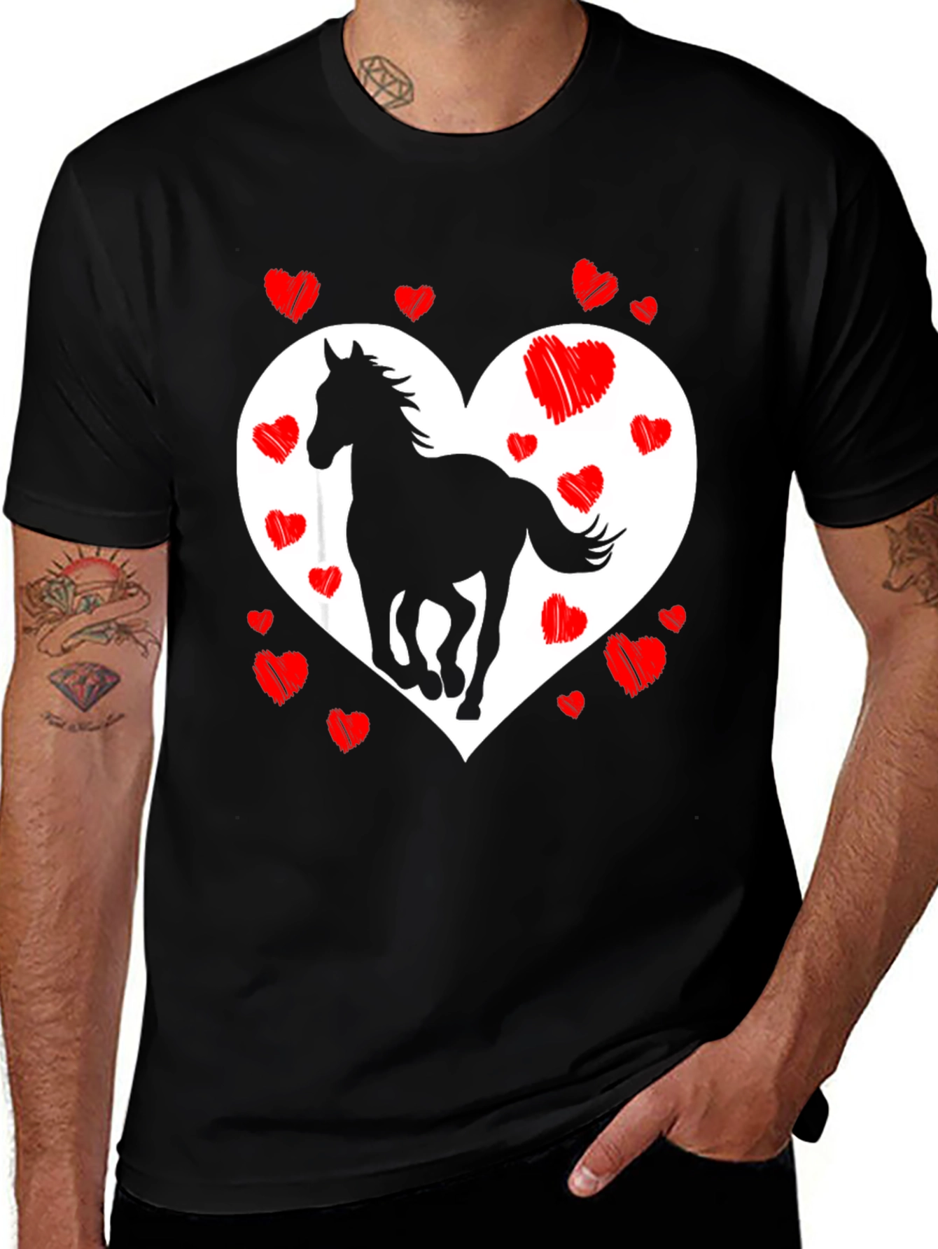 Heart Horse Graphic Tee - Stylish & Unique