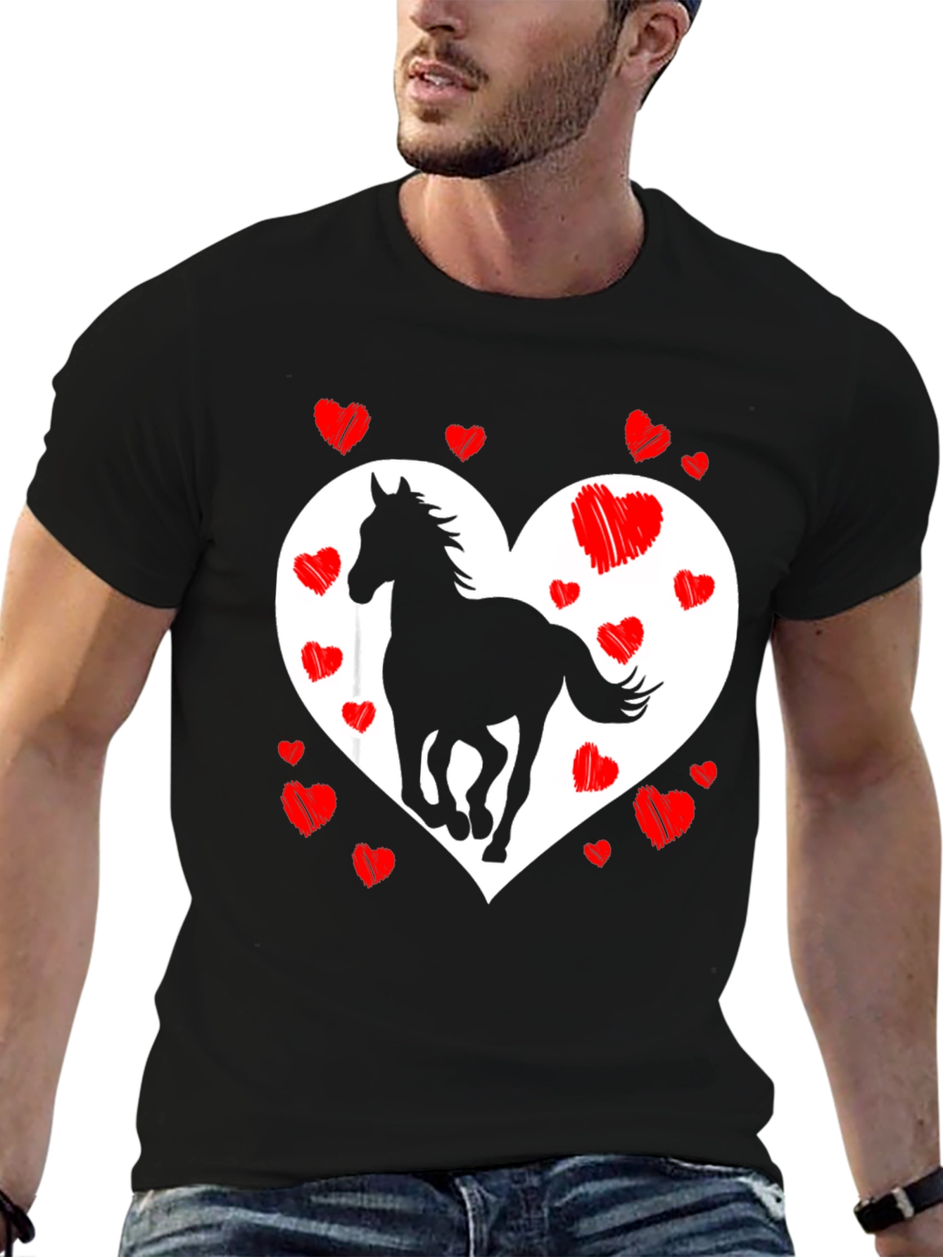 Heart Horse Graphic Tee - Stylish & Unique