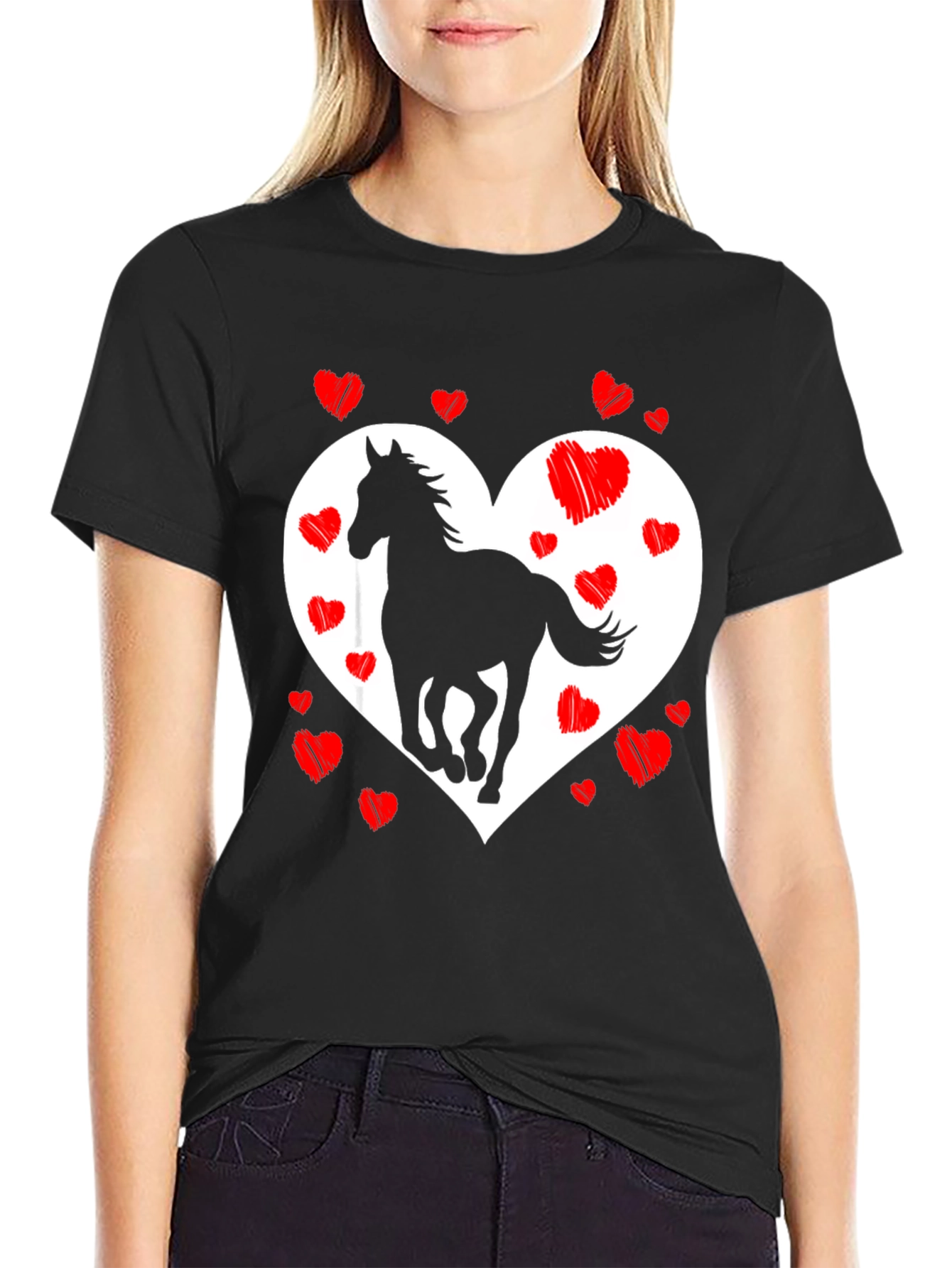 Heart Horse Graphic Tee - Stylish & Unique