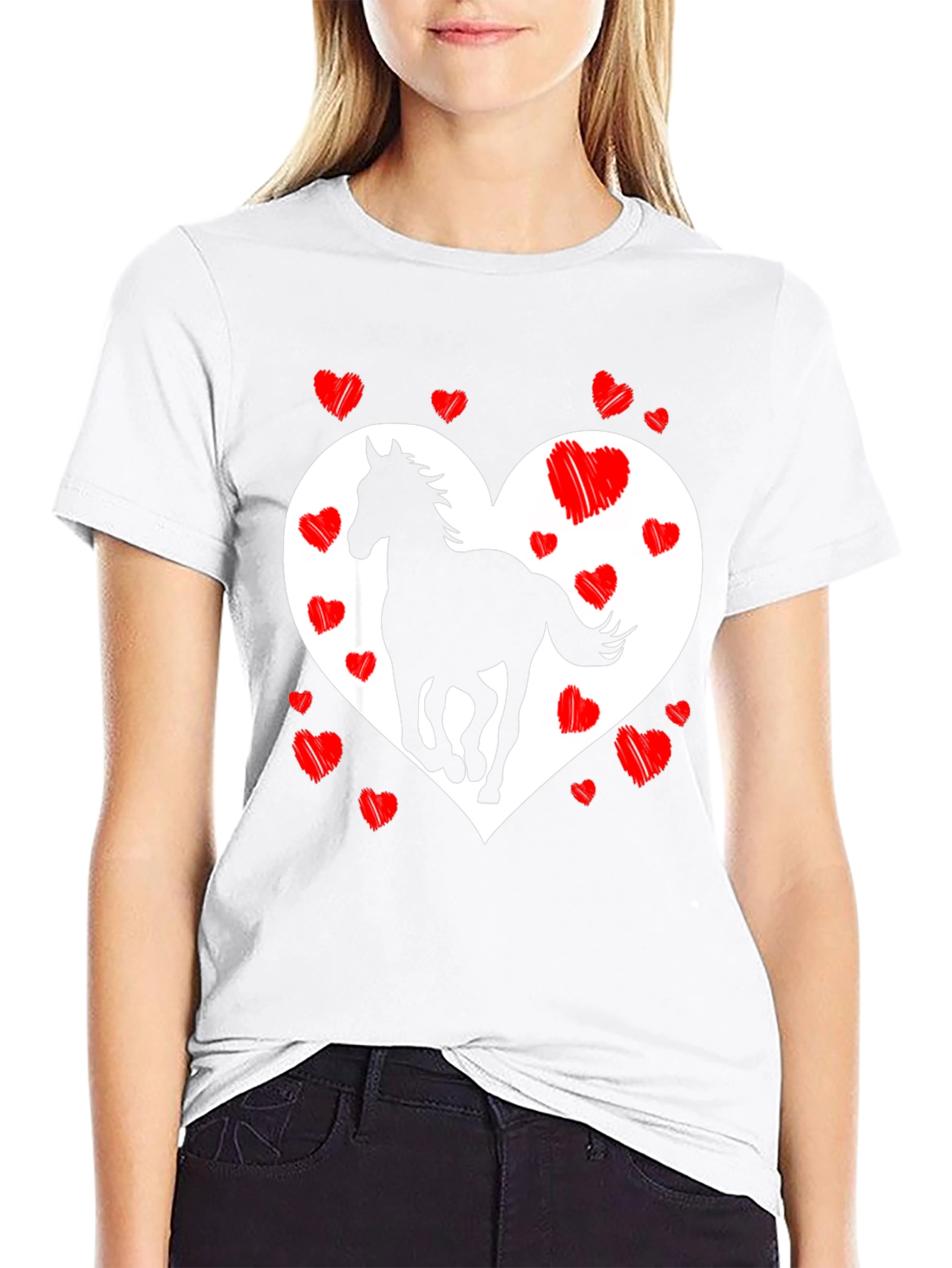 Heart Horse Graphic Tee - Stylish & Unique