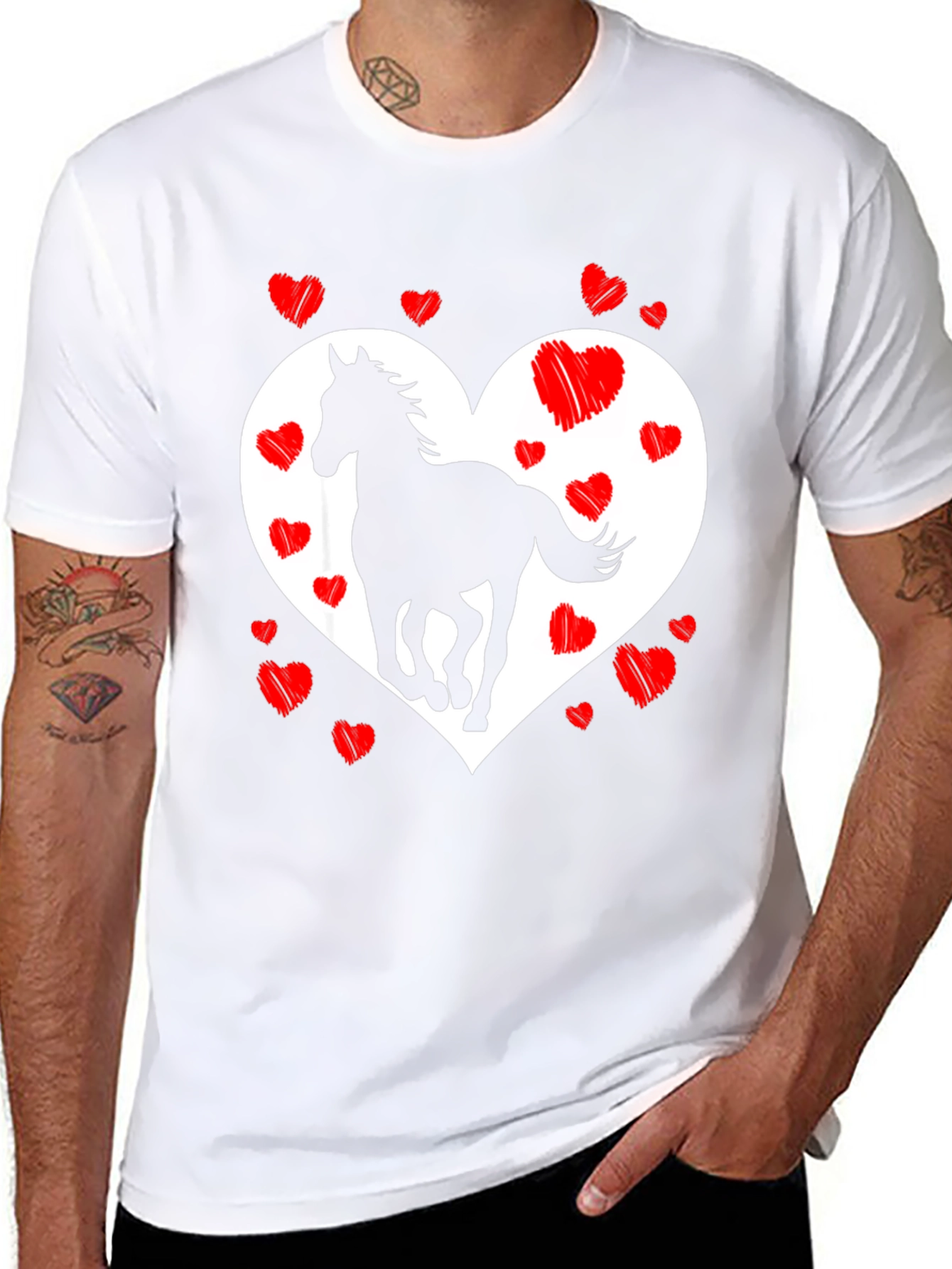Heart Horse Graphic Tee - Stylish & Unique