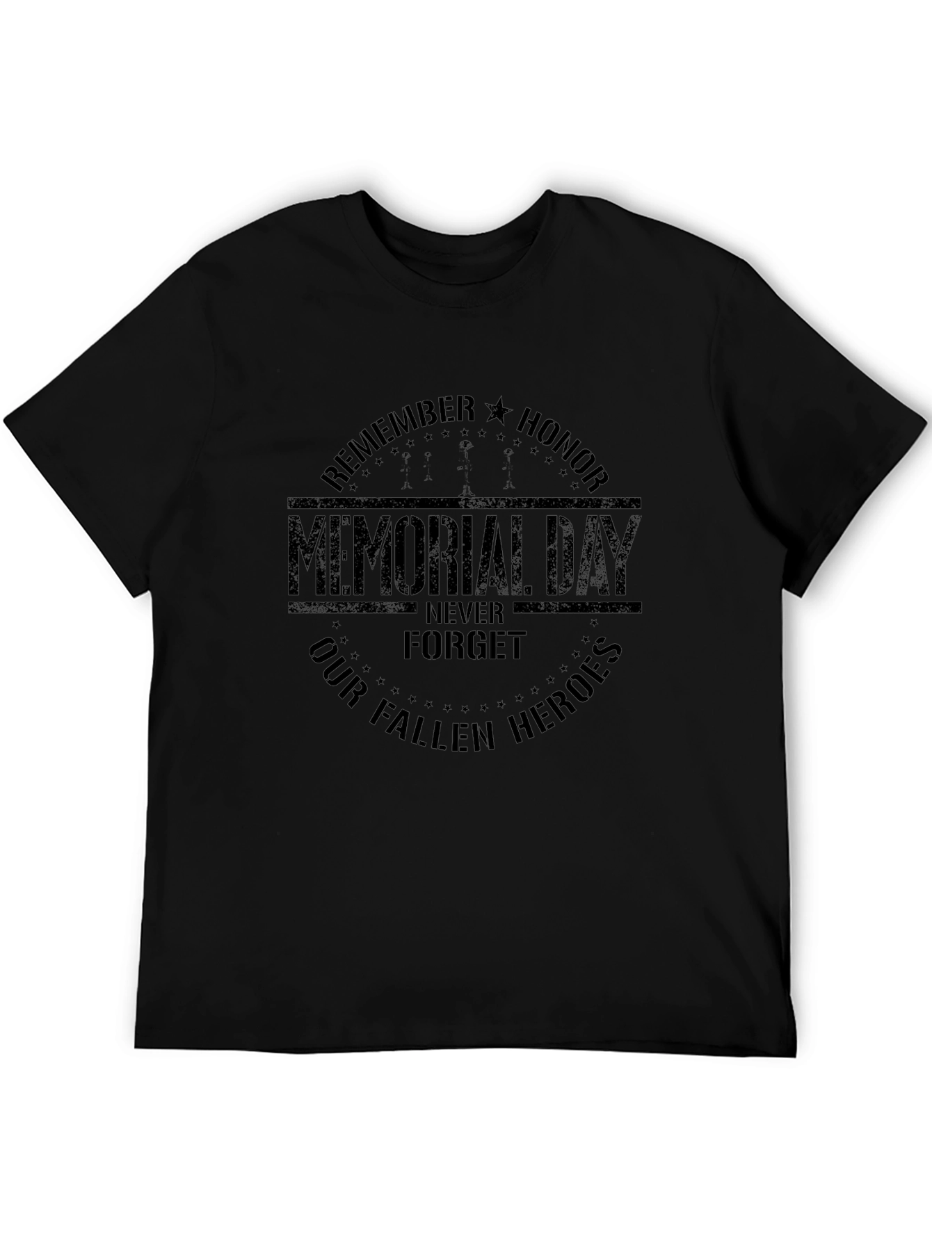 Memorial Day Graphic Print Crew Neck T-Shirt