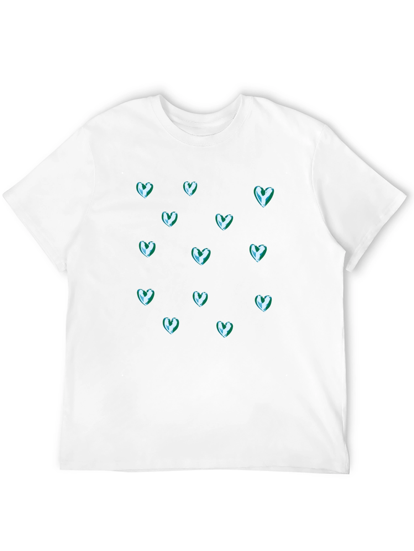 Heart Patterned Black Tee