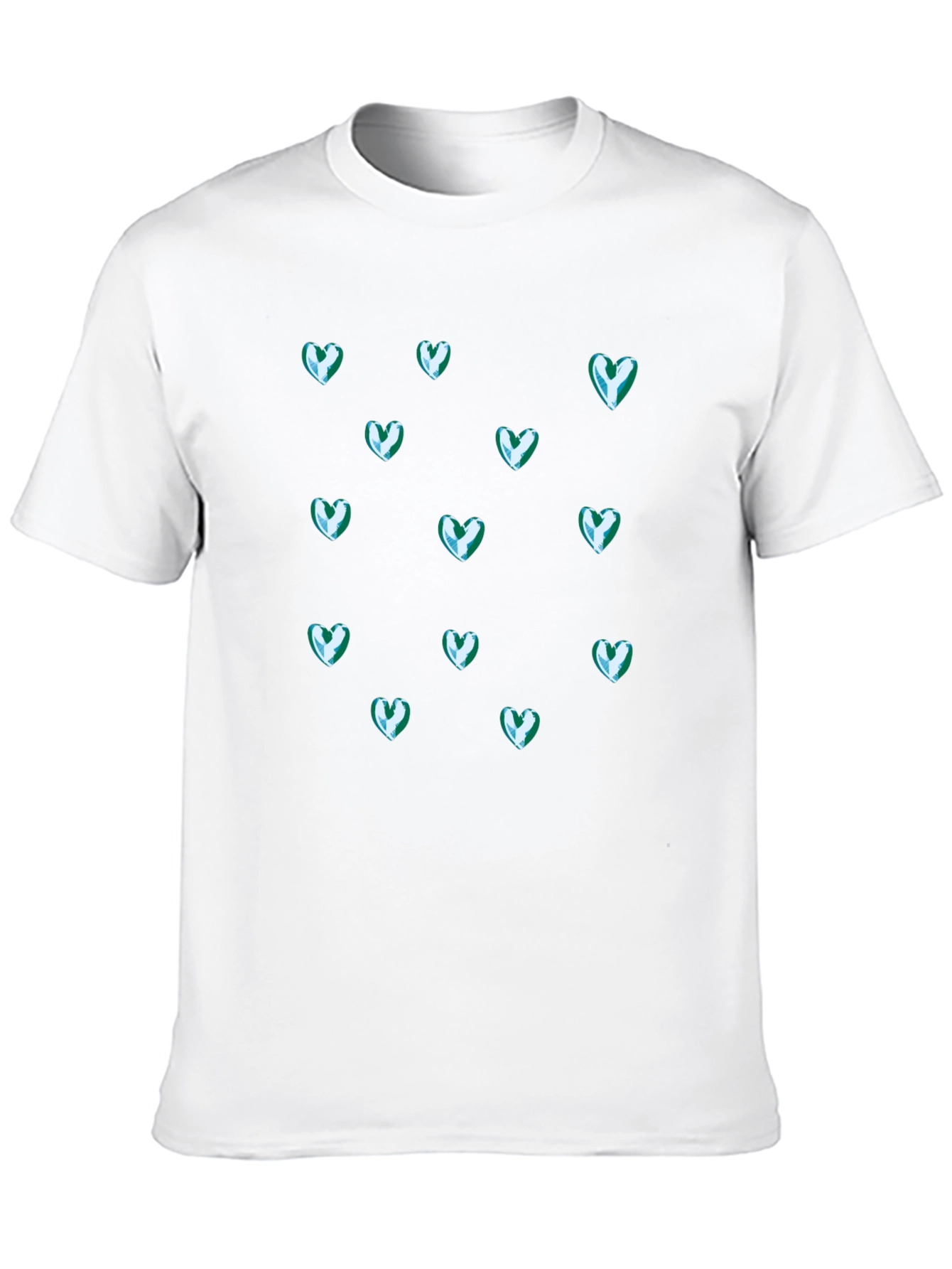 Heart Patterned Black Tee