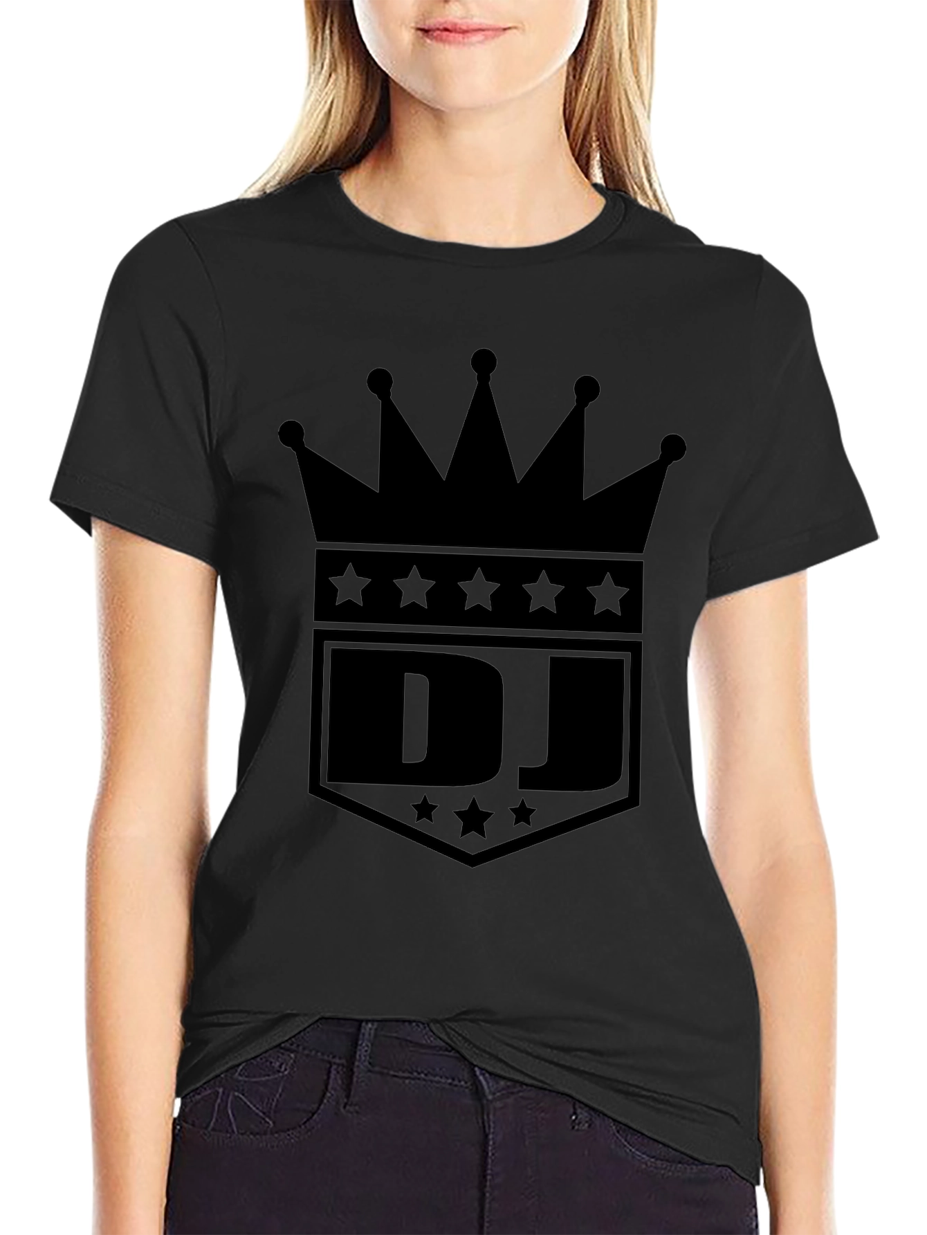 DJ Crown Graphic Tee - Cool Black T-Shirt