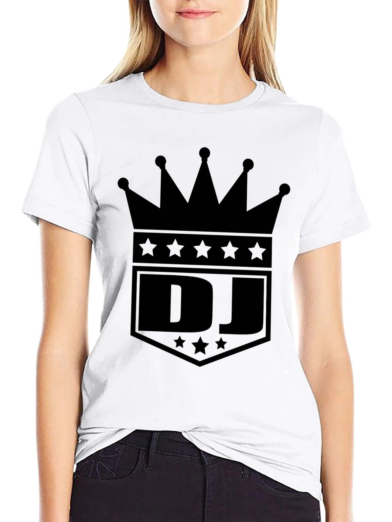 DJ Crown Graphic Tee - Cool Black T-Shirt