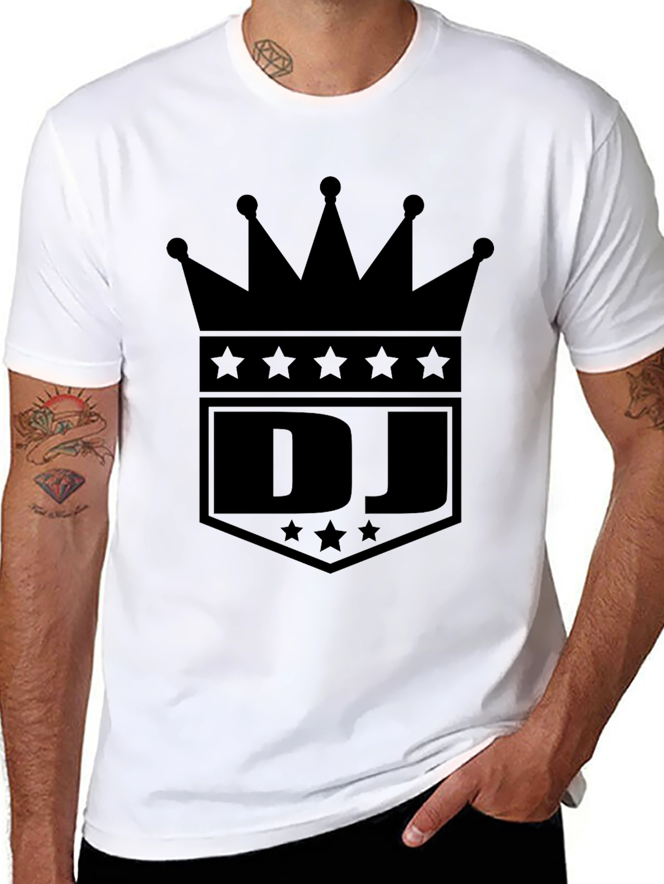 DJ Crown Graphic Tee - Cool Black T-Shirt