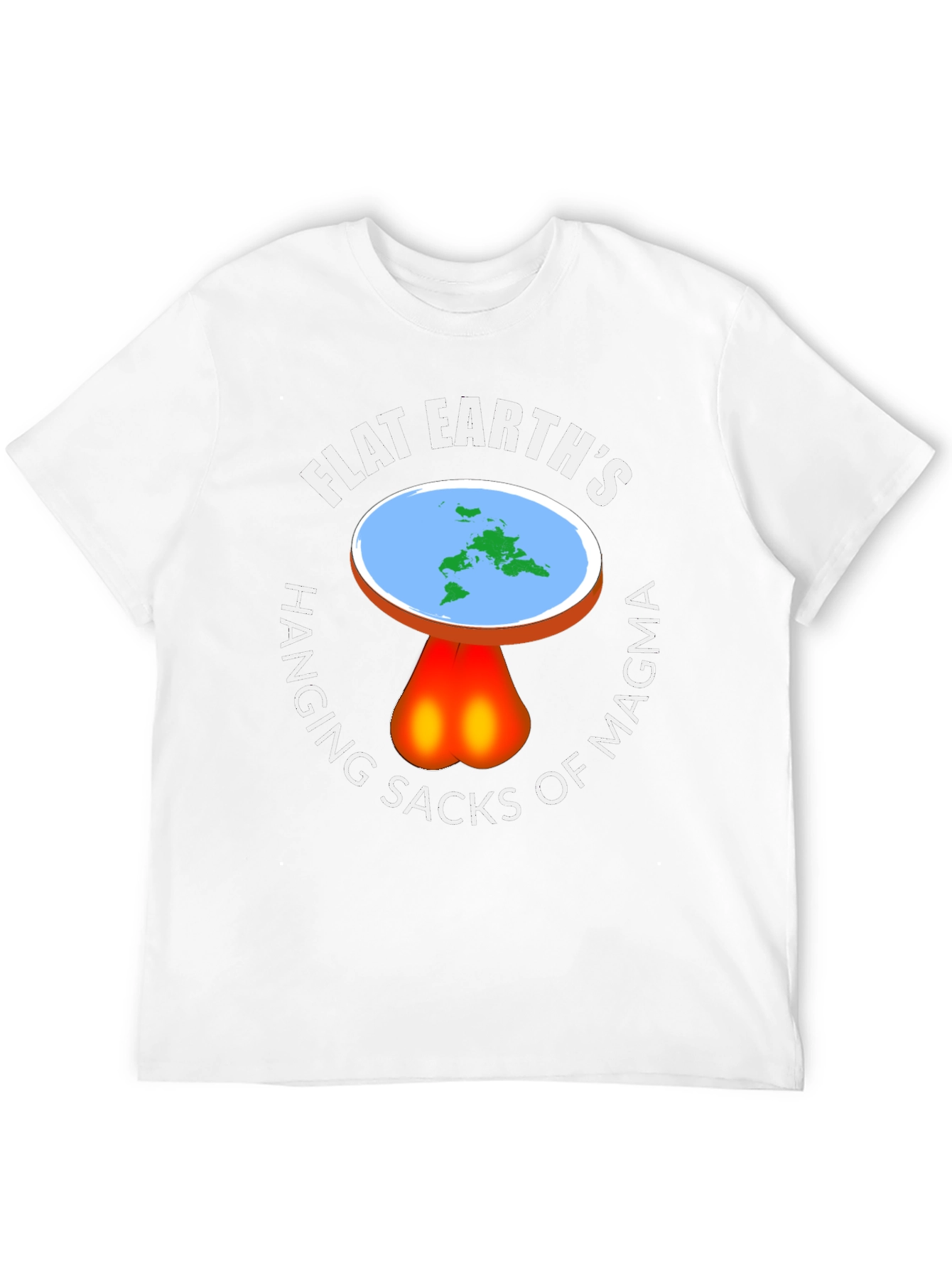 Flat Earth Hanging Sacks of Magma T-Shirt