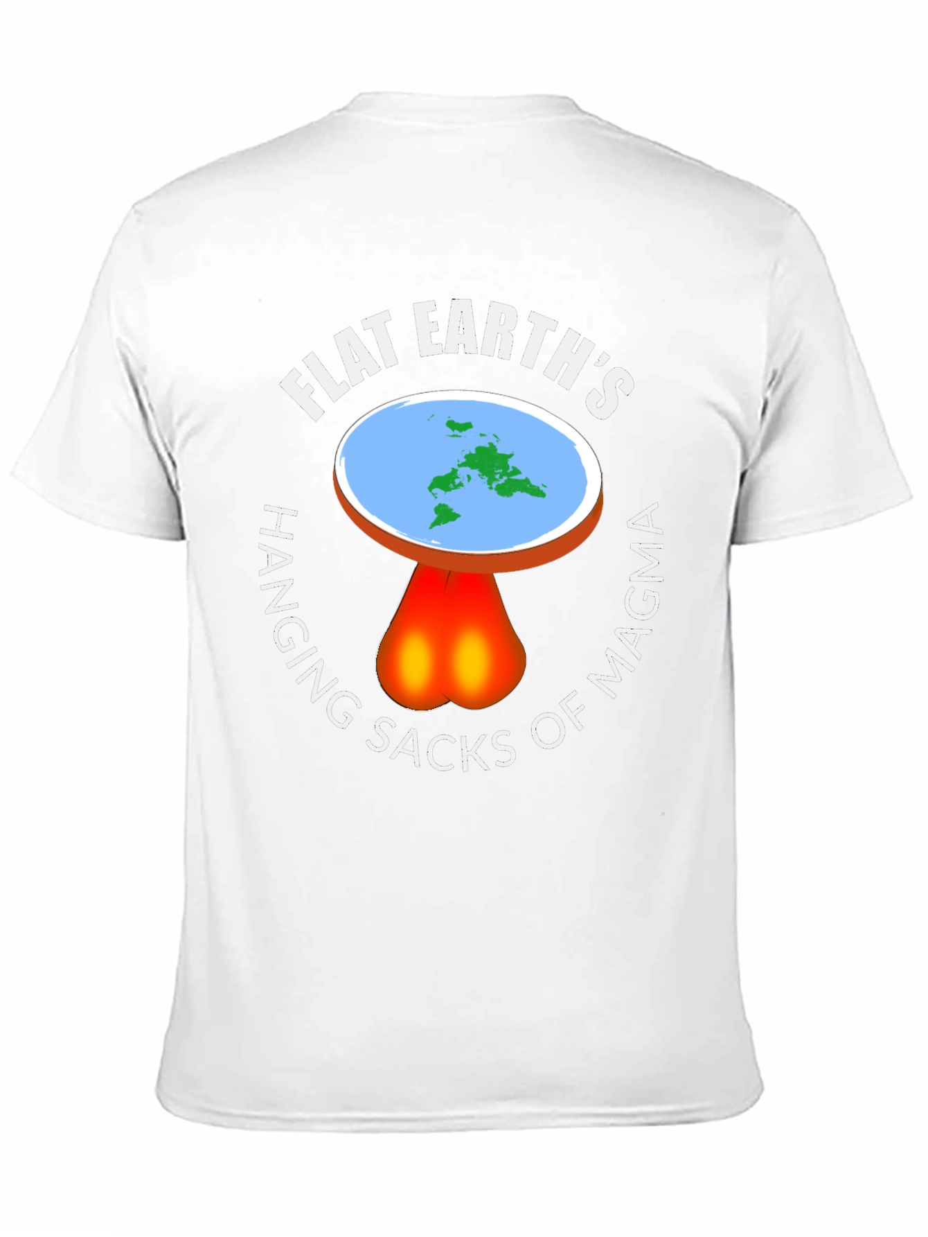 Flat Earth Hanging Sacks of Magma T-Shirt