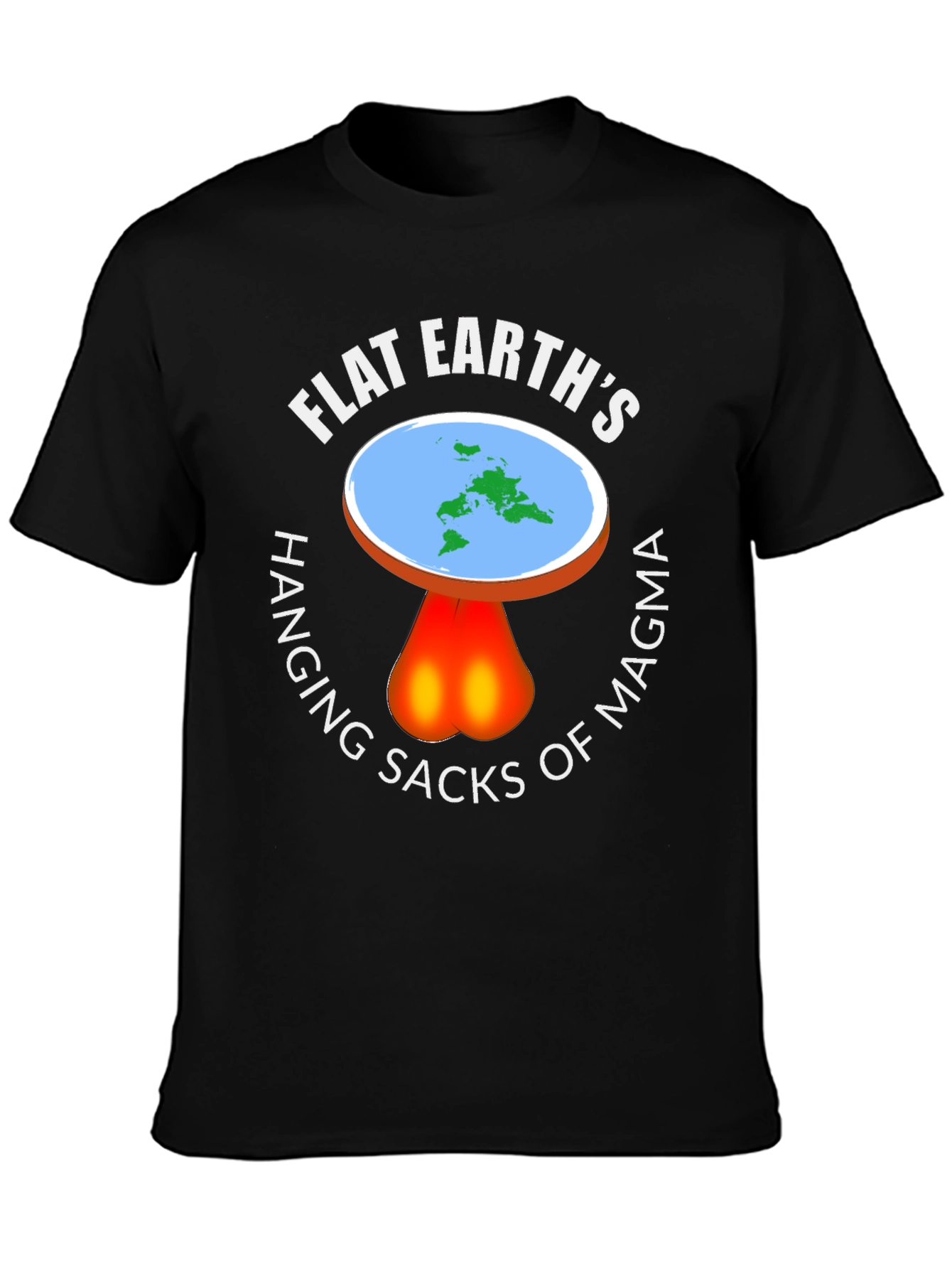 Flat Earth Hanging Sacks of Magma T-Shirt