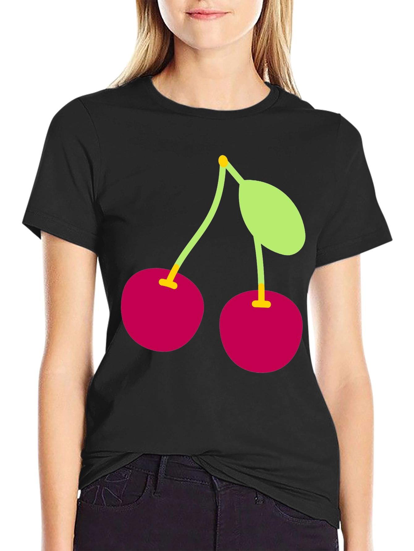 Cherry Graphic Black T-Shirt