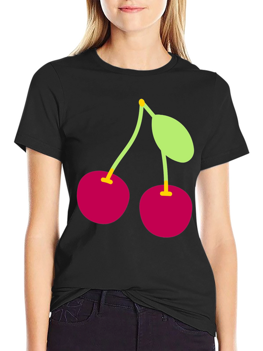 Cherry Graphic Black T-Shirt