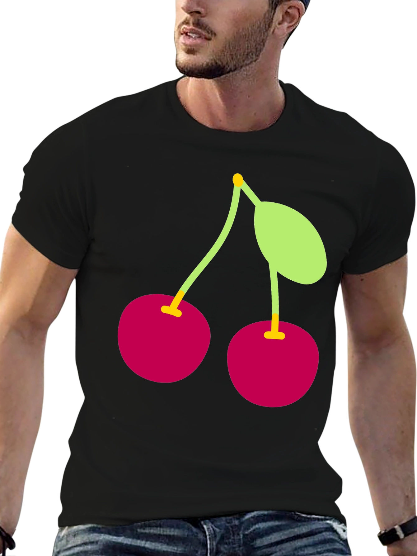 Cherry Graphic Black T-Shirt