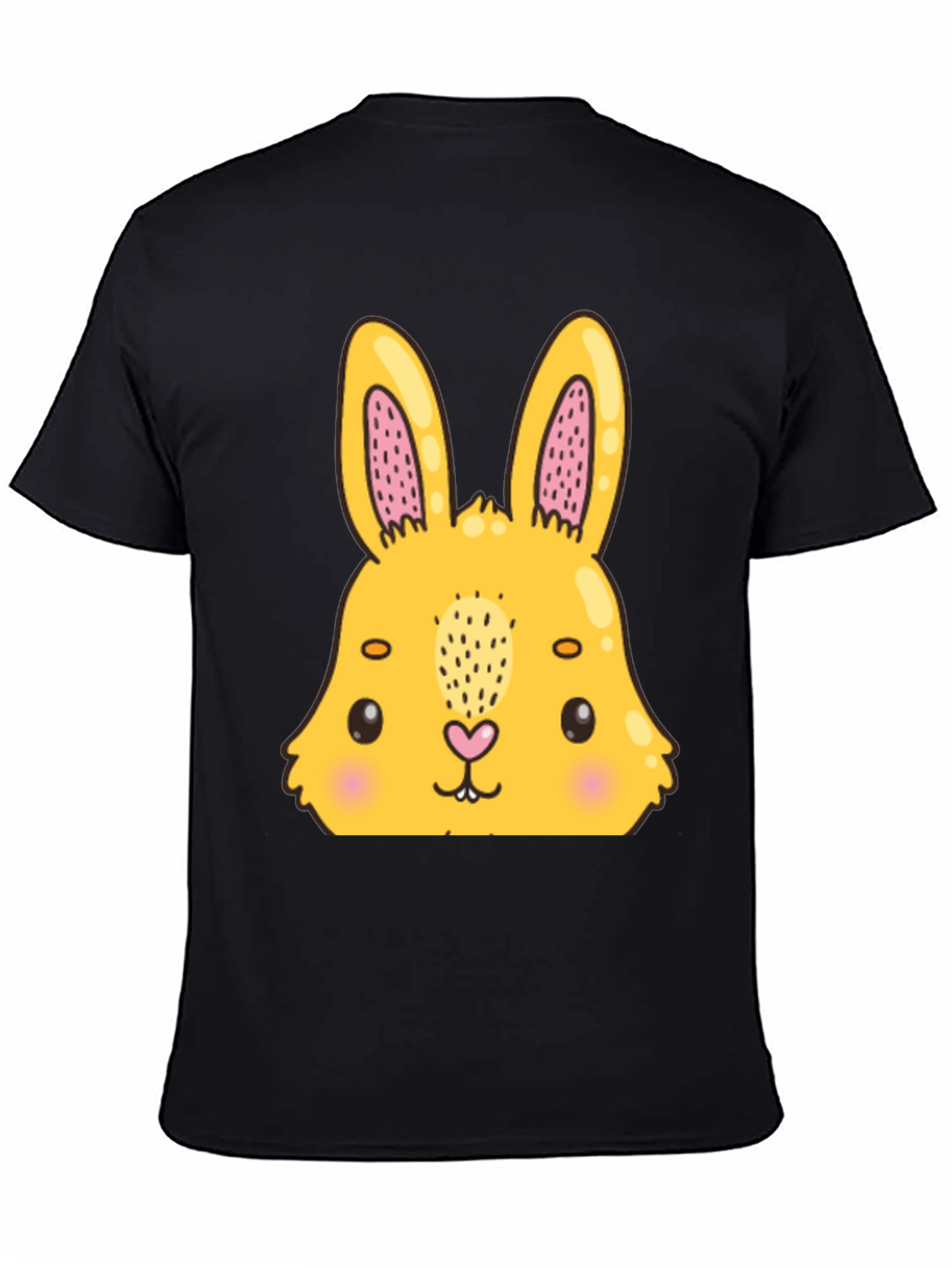 Cute Bunny Graphic Black T-Shirt
