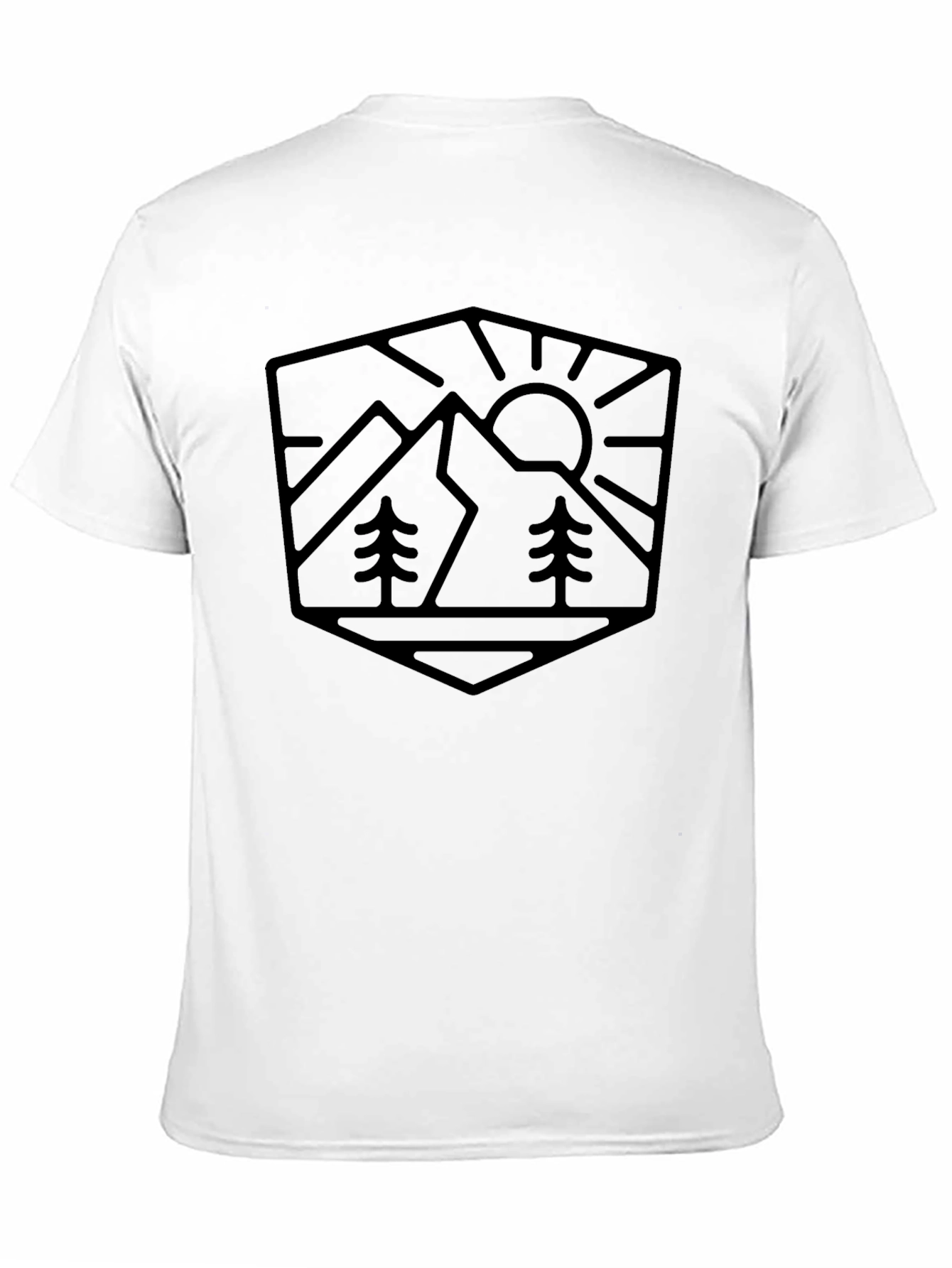 Mountain Scene Graphic Tee - Black Cotton