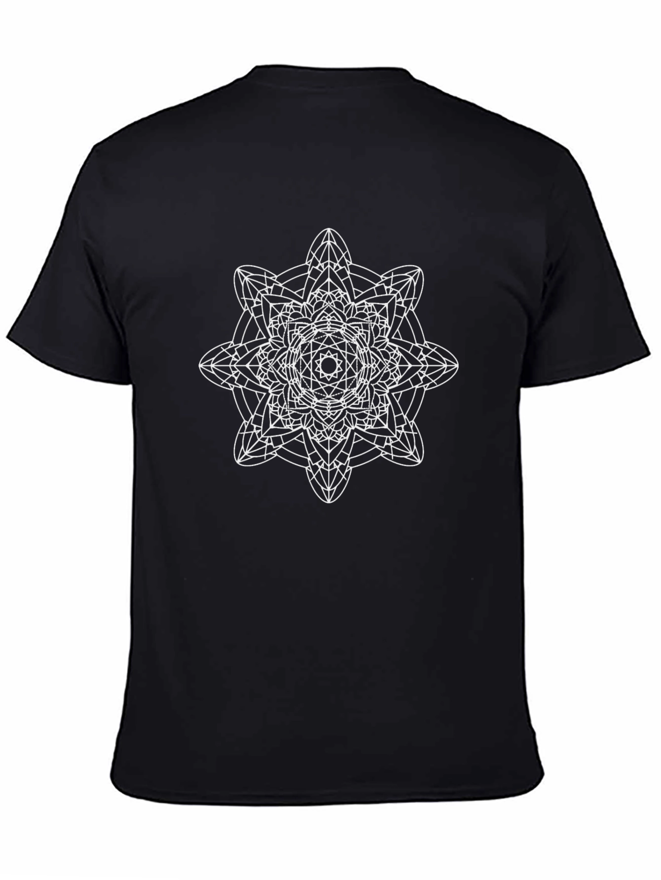 Geometric Mandala T-Shirt - Black