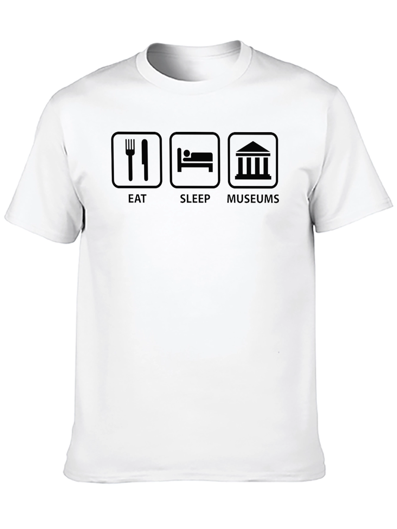 Eat Sleep Museums Black Graphic T-Shirt