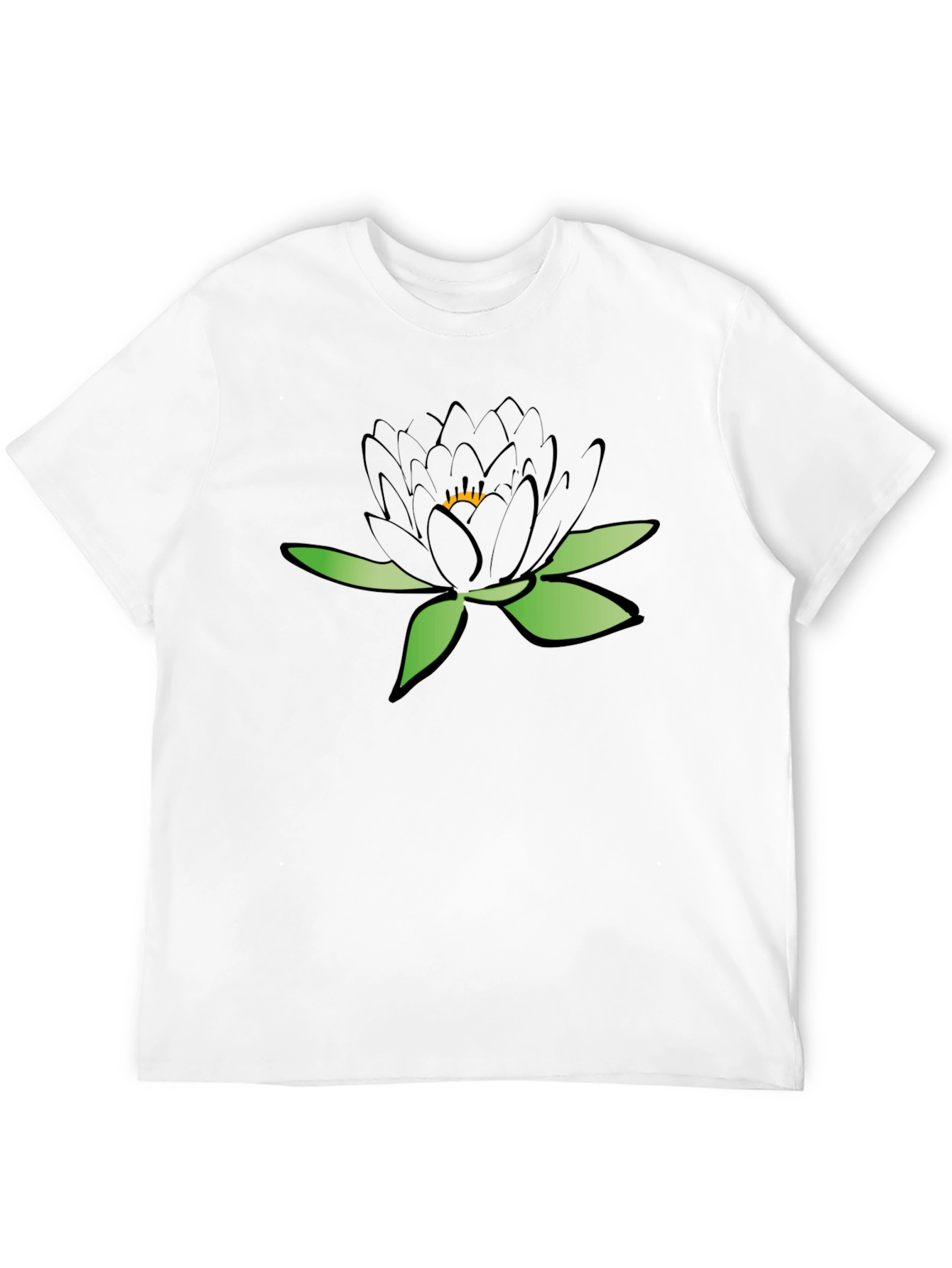 Black Lotus Graphic T-Shirt - Unique Floral Design
