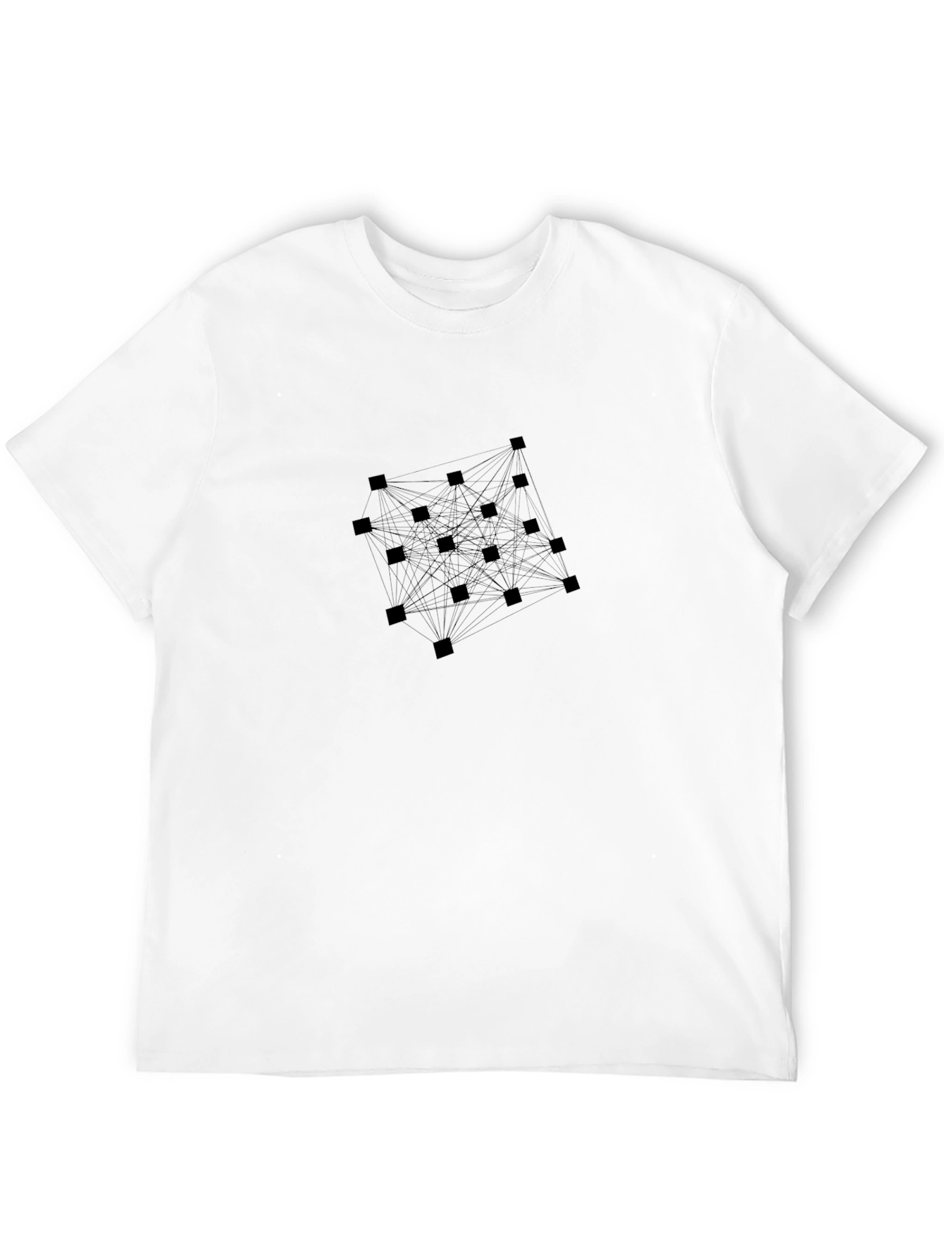 Geometric Network Graphic Tee - Modern Design