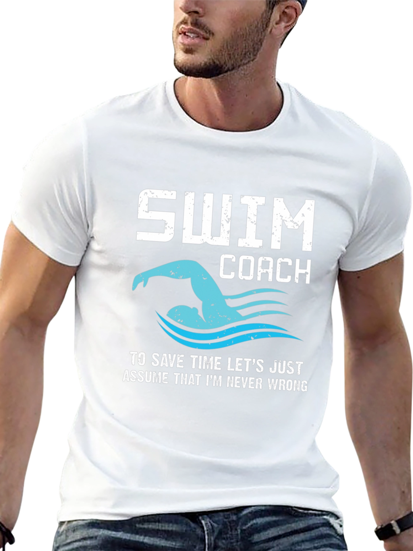 Swim Coach T-Shirt - Always Right Funny Swimmer Tee