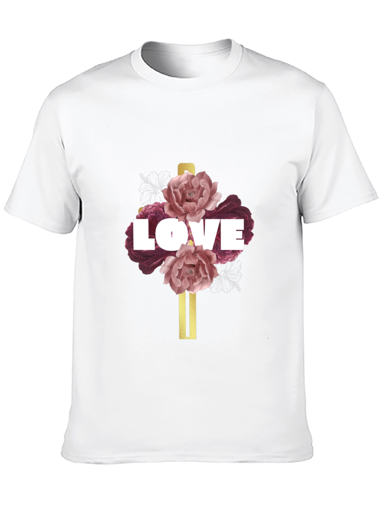 Love Floral Graphic T-Shirt - Black