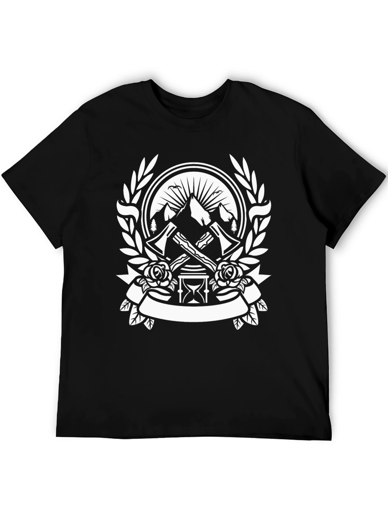 Axe & Hourglass Graphic Tee - Mens Black T-Shirt