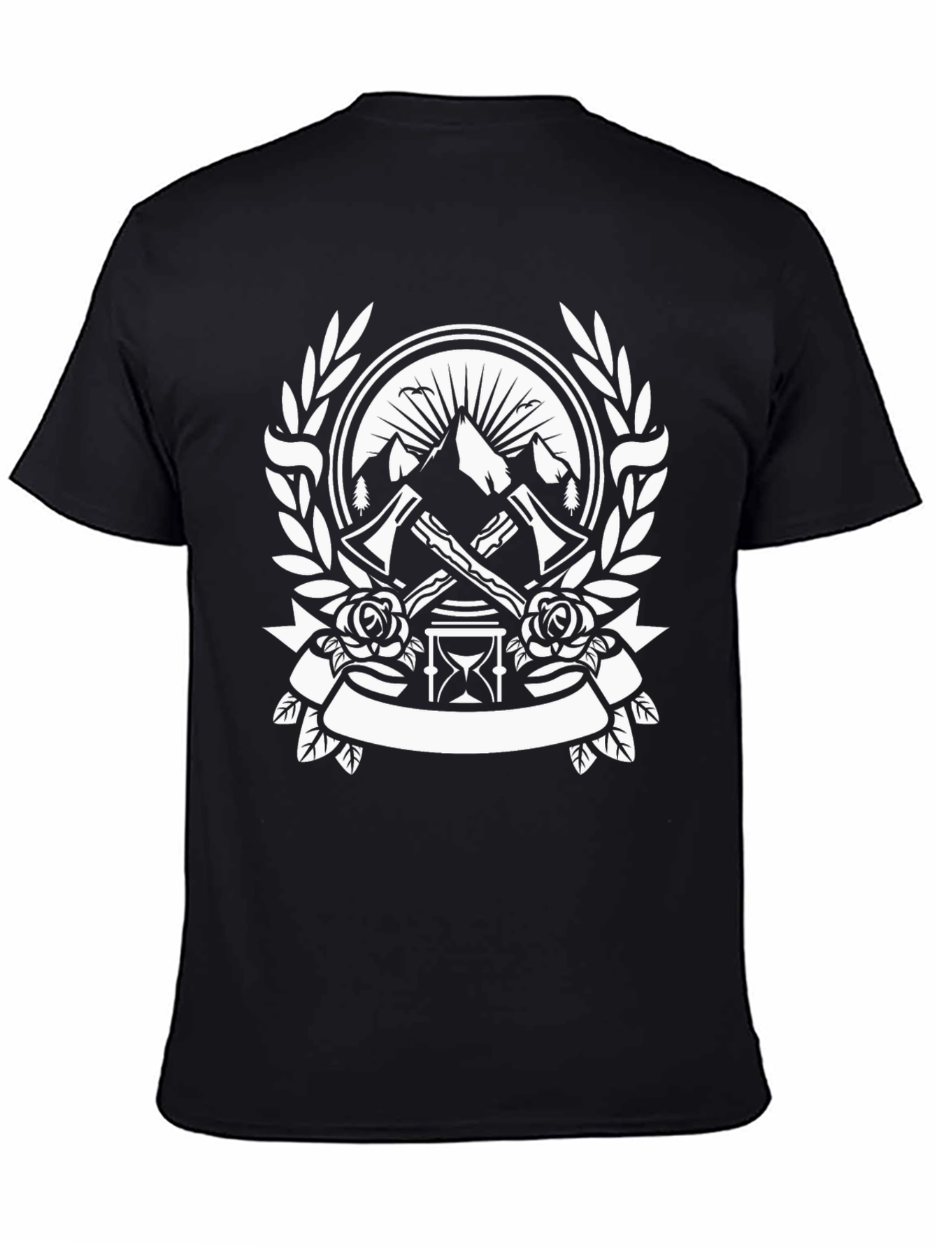 Axe & Hourglass Graphic Tee - Mens Black T-Shirt