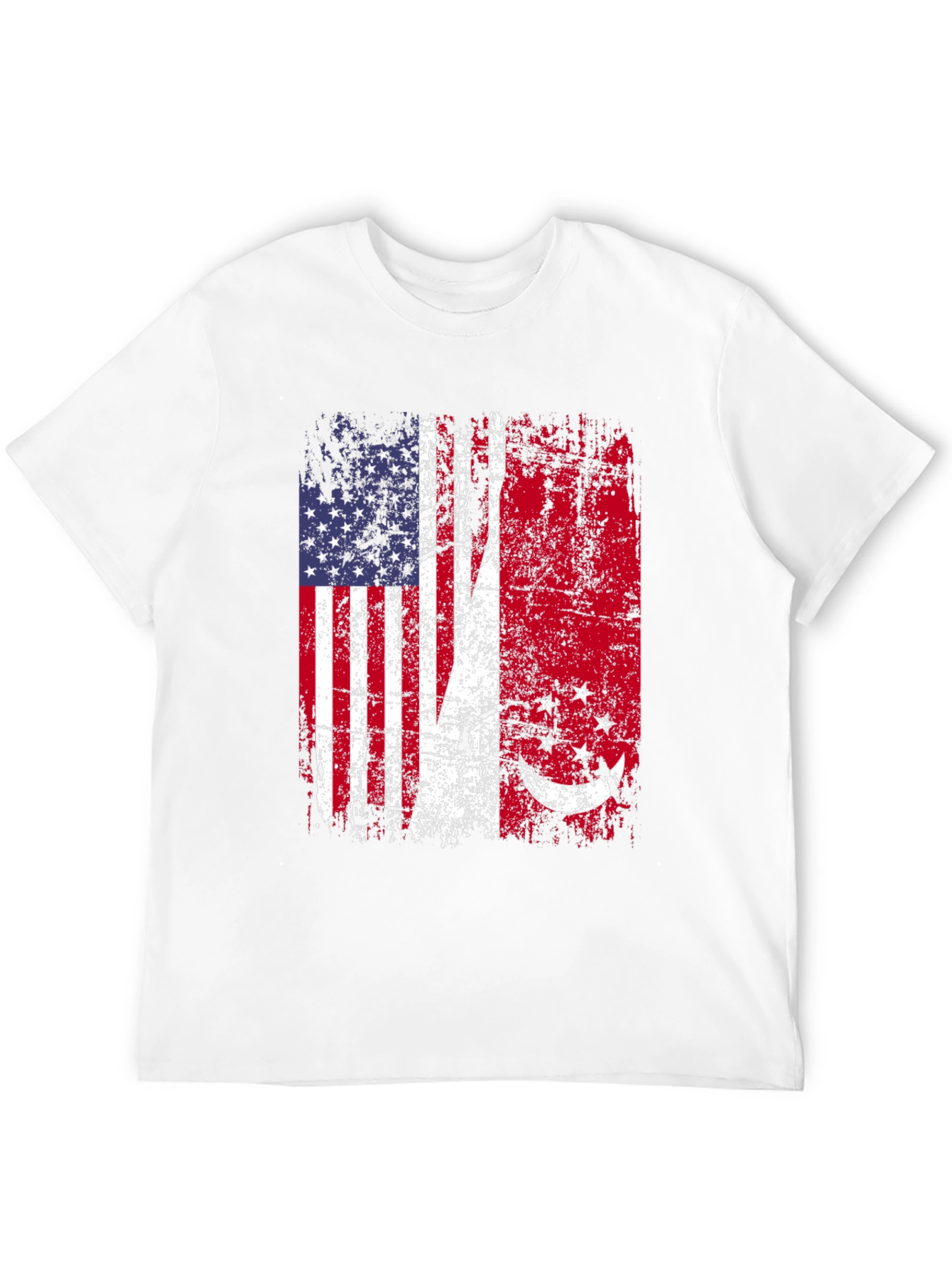 USA Singapore Flags Graphic T-Shirt