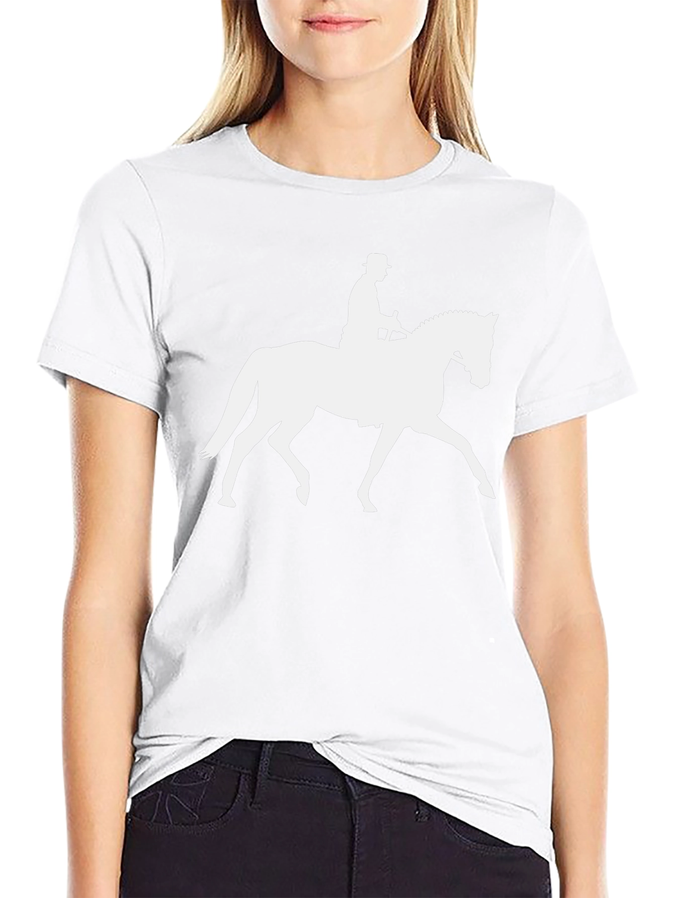 Equestrian Silhouette T-Shirt - Stylish Rider Design