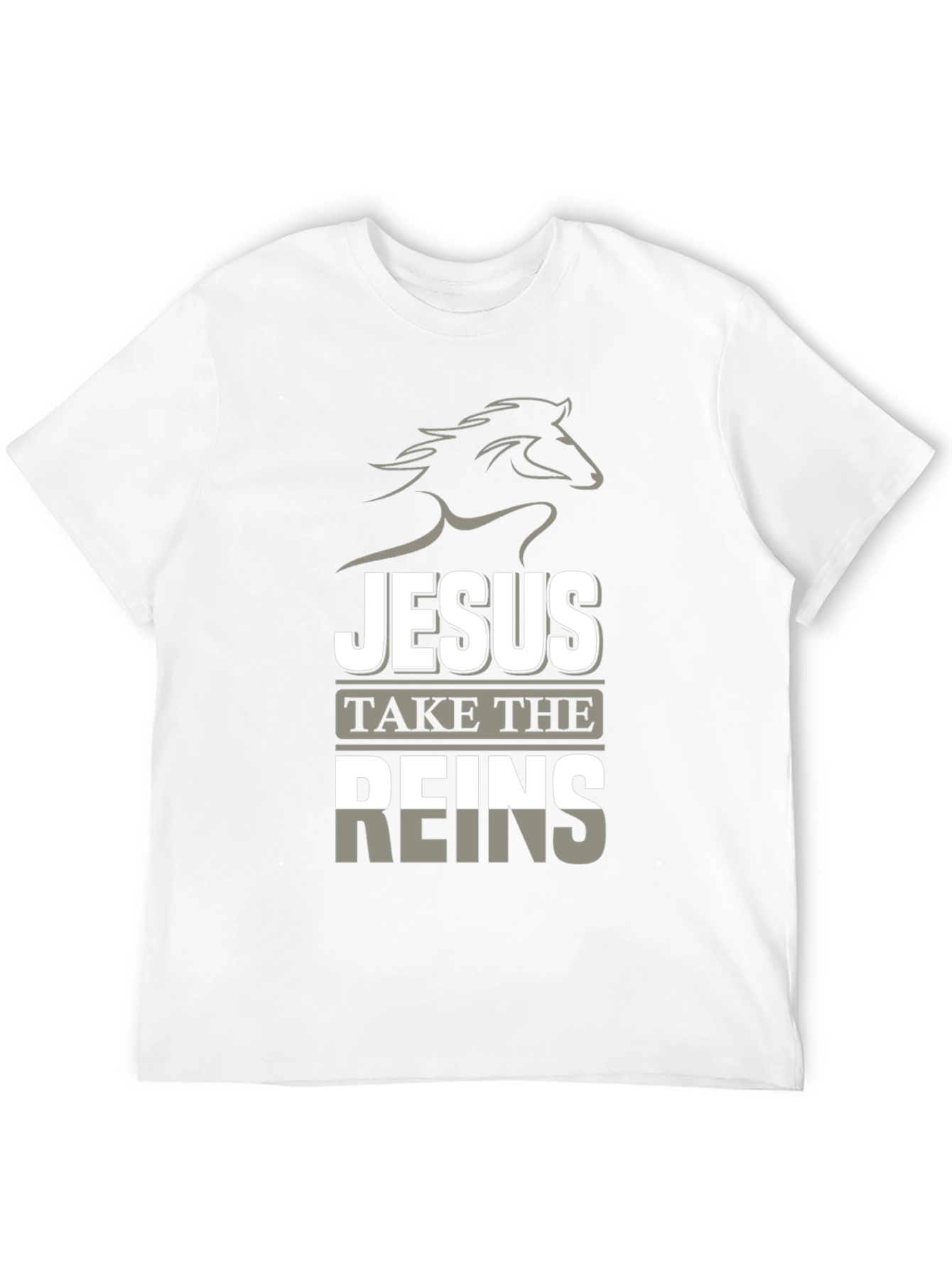 Jesus Take the Reins Black Graphic T-Shirt