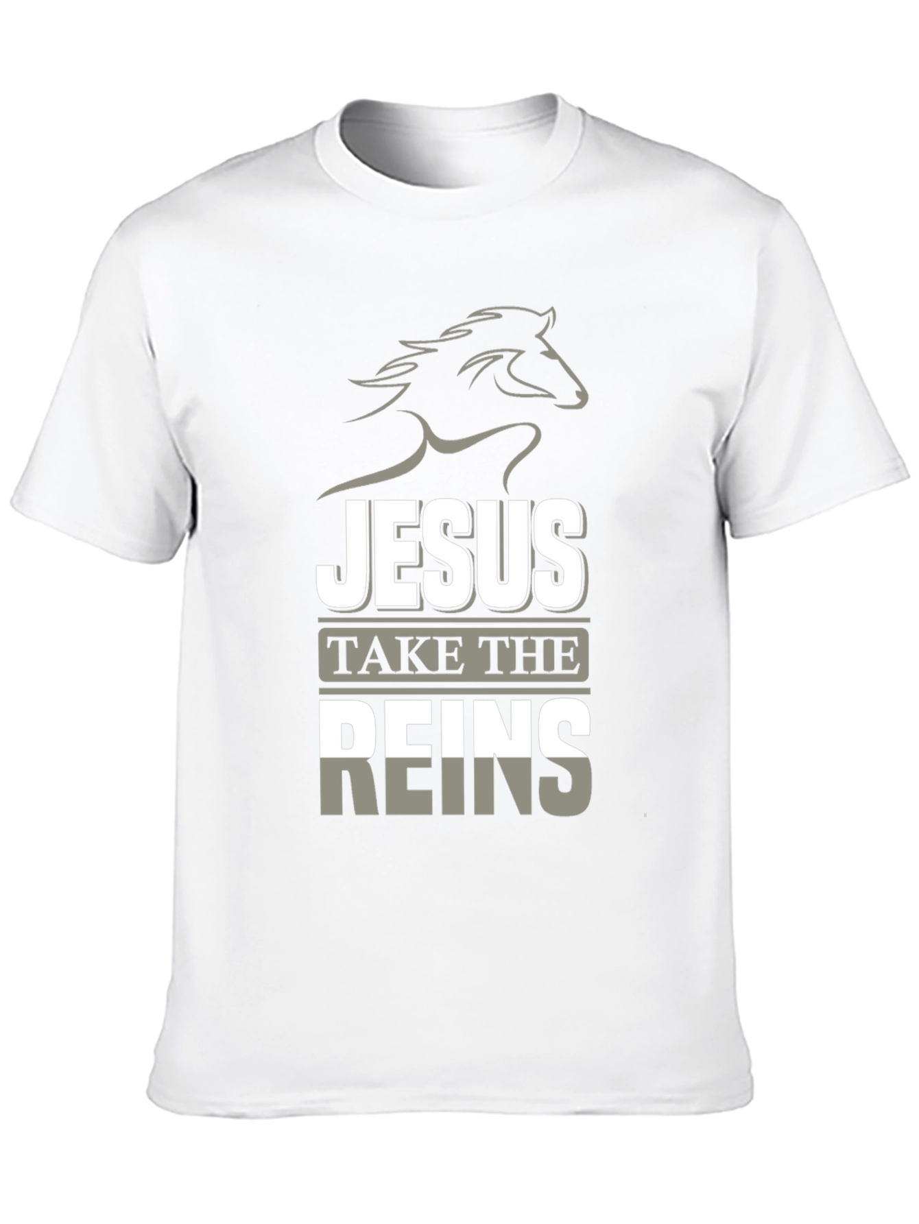 Jesus Take the Reins Black Graphic T-Shirt