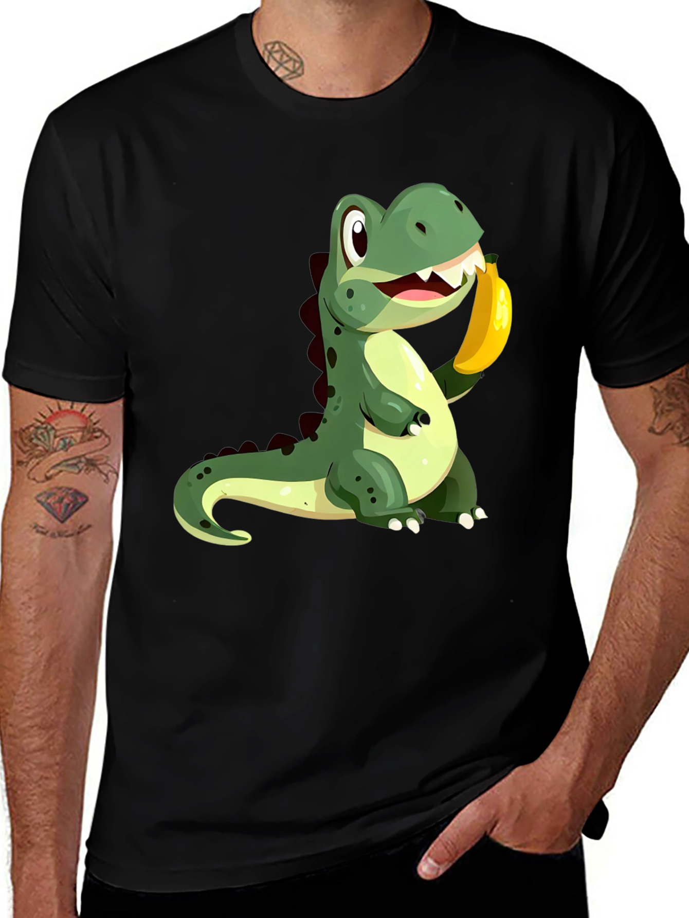 Dino Banana Black T-Shirt