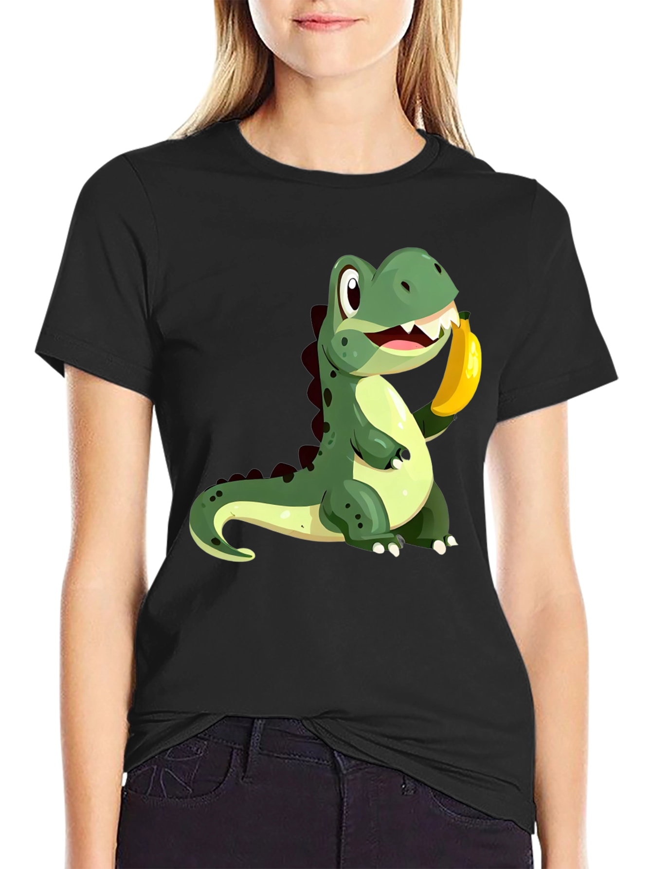 Dino Banana Black T-Shirt