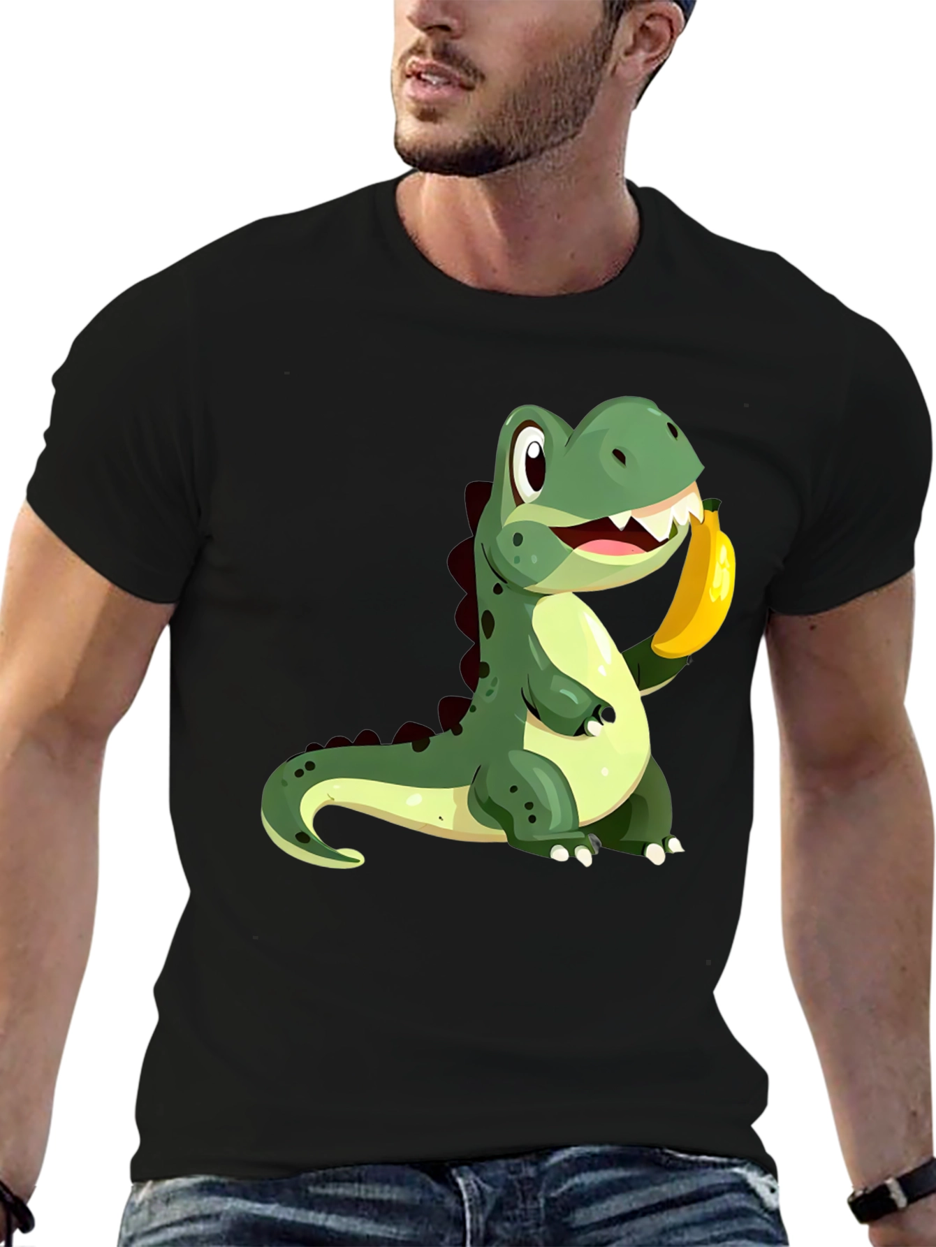 Dino Banana Black T-Shirt