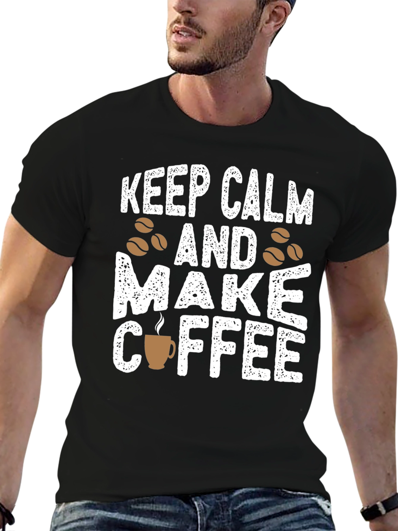 Keep Calm & Make Coffee Graphic T-Shirt