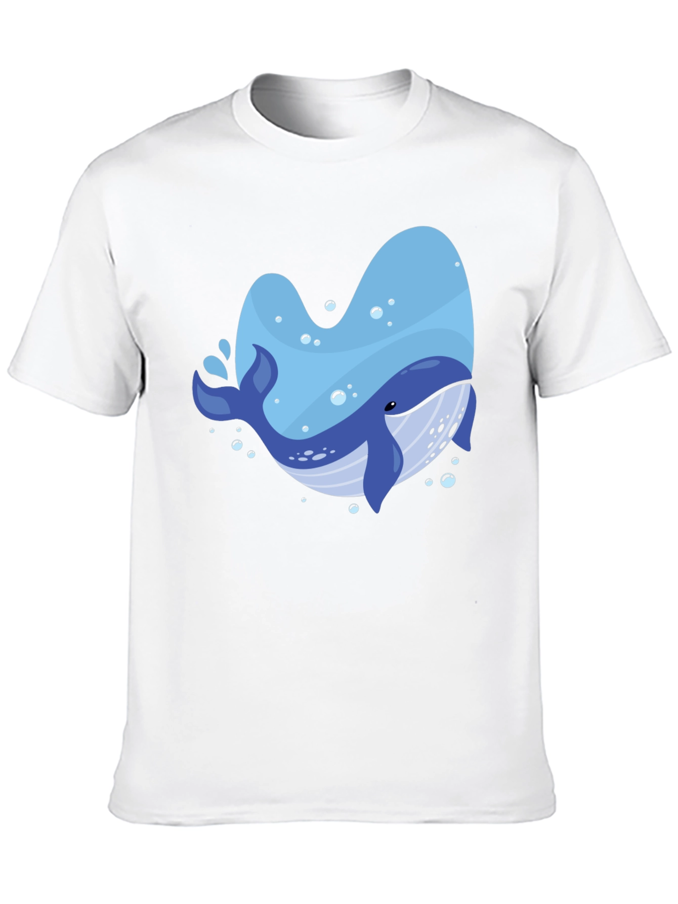 Whale Graphic Print Crew Neck T-Shirt